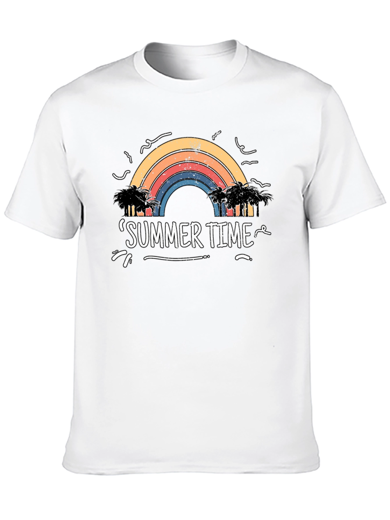 Summer Time Rainbow Palm Tree T-Shirt