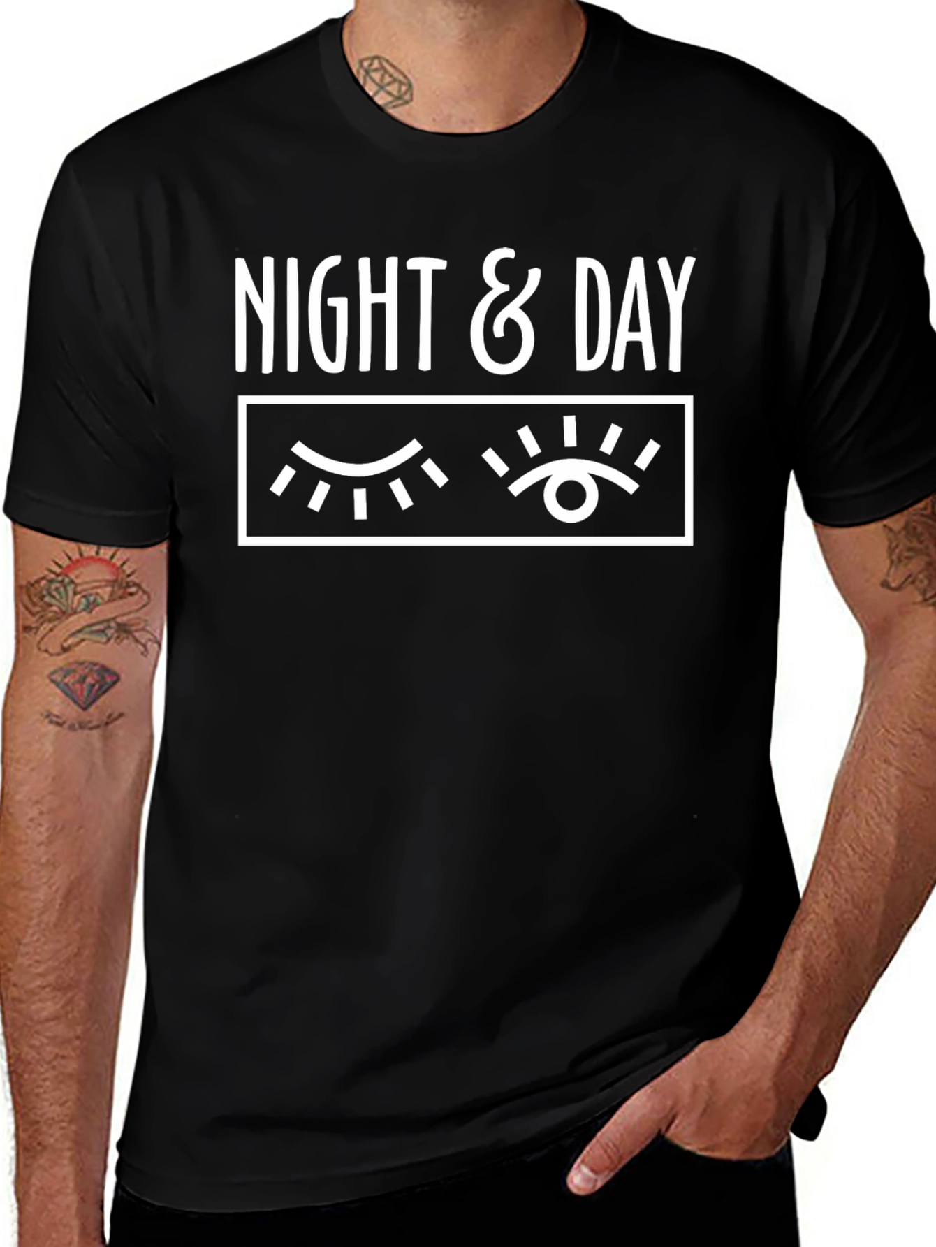 Night & Day Graphic T-Shirt - Black Cotton Tee