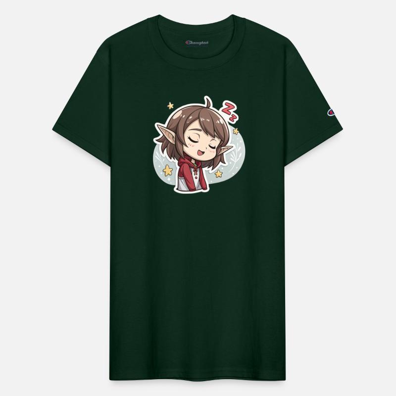 Adorable Sleepy Elf Art Print for Cozy Comfort