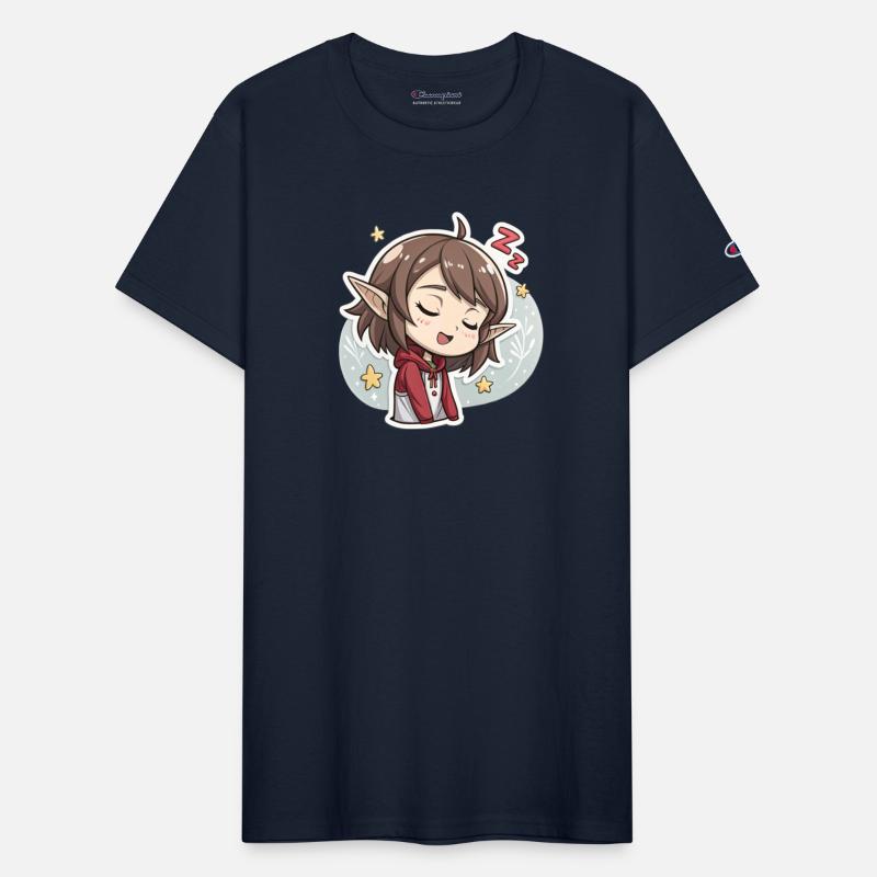 Adorable Sleepy Elf Art Print for Cozy Comfort