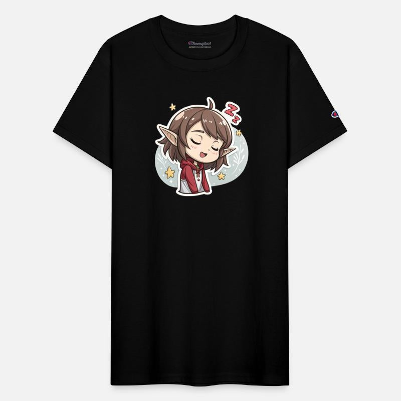 Adorable Sleepy Elf Art Print for Cozy Comfort