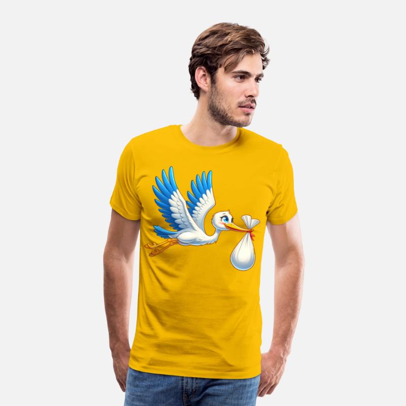 Adorable Stork Illustration with Baby Bundle