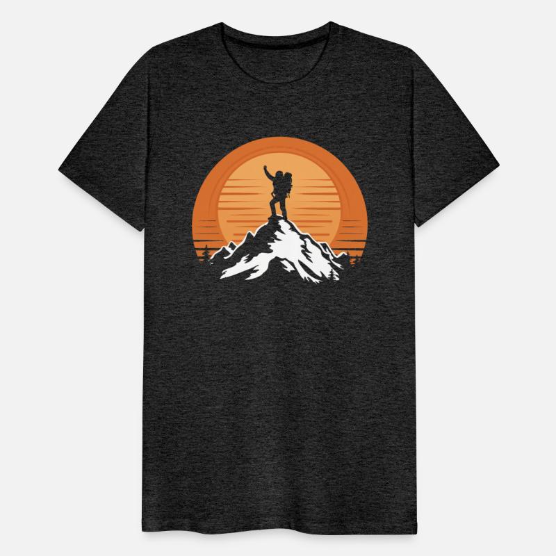 Adventurer Standing On The Top Of The Mountain