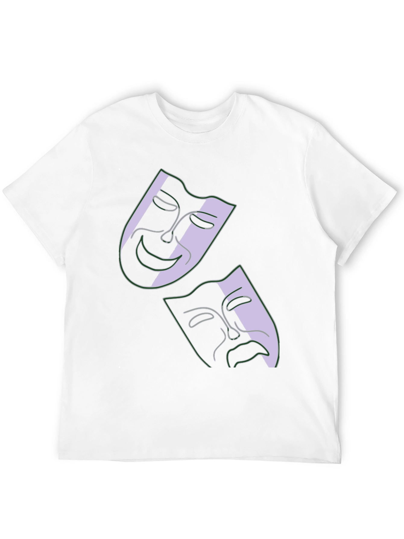 Comedy & Tragedy Masks Graphic Black T-Shirt