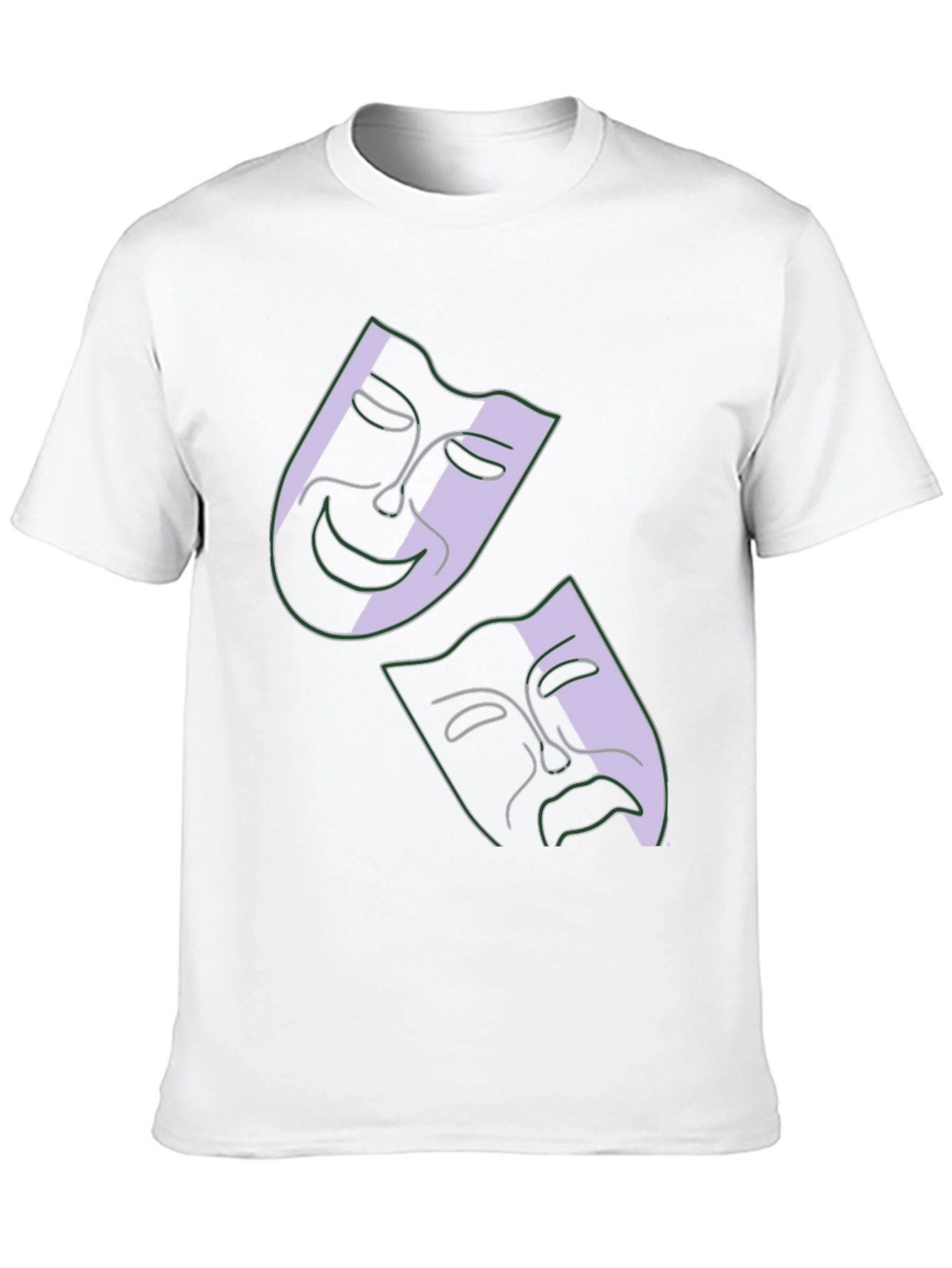 Comedy & Tragedy Masks Graphic Black T-Shirt