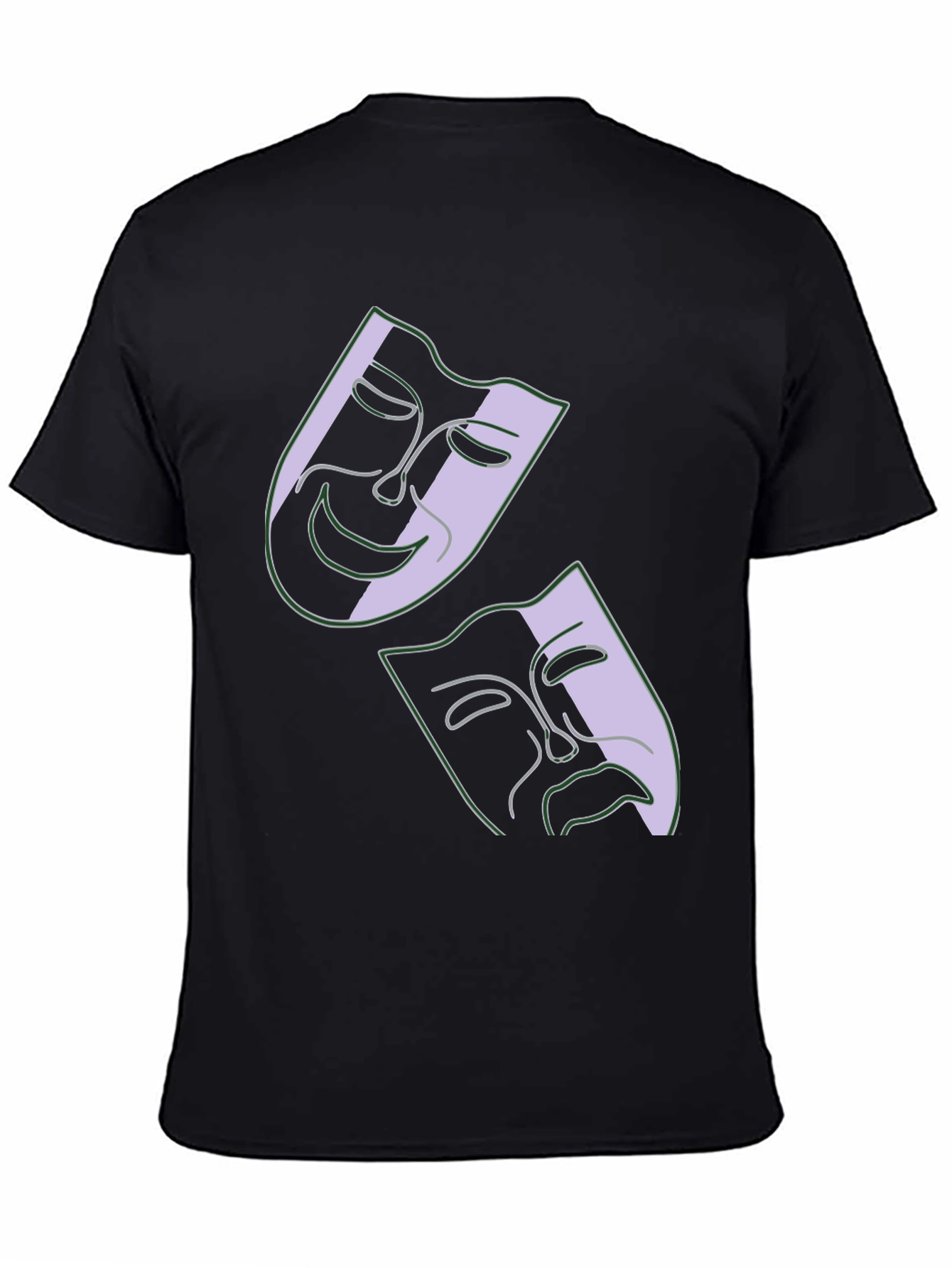 Comedy & Tragedy Masks Graphic Black T-Shirt