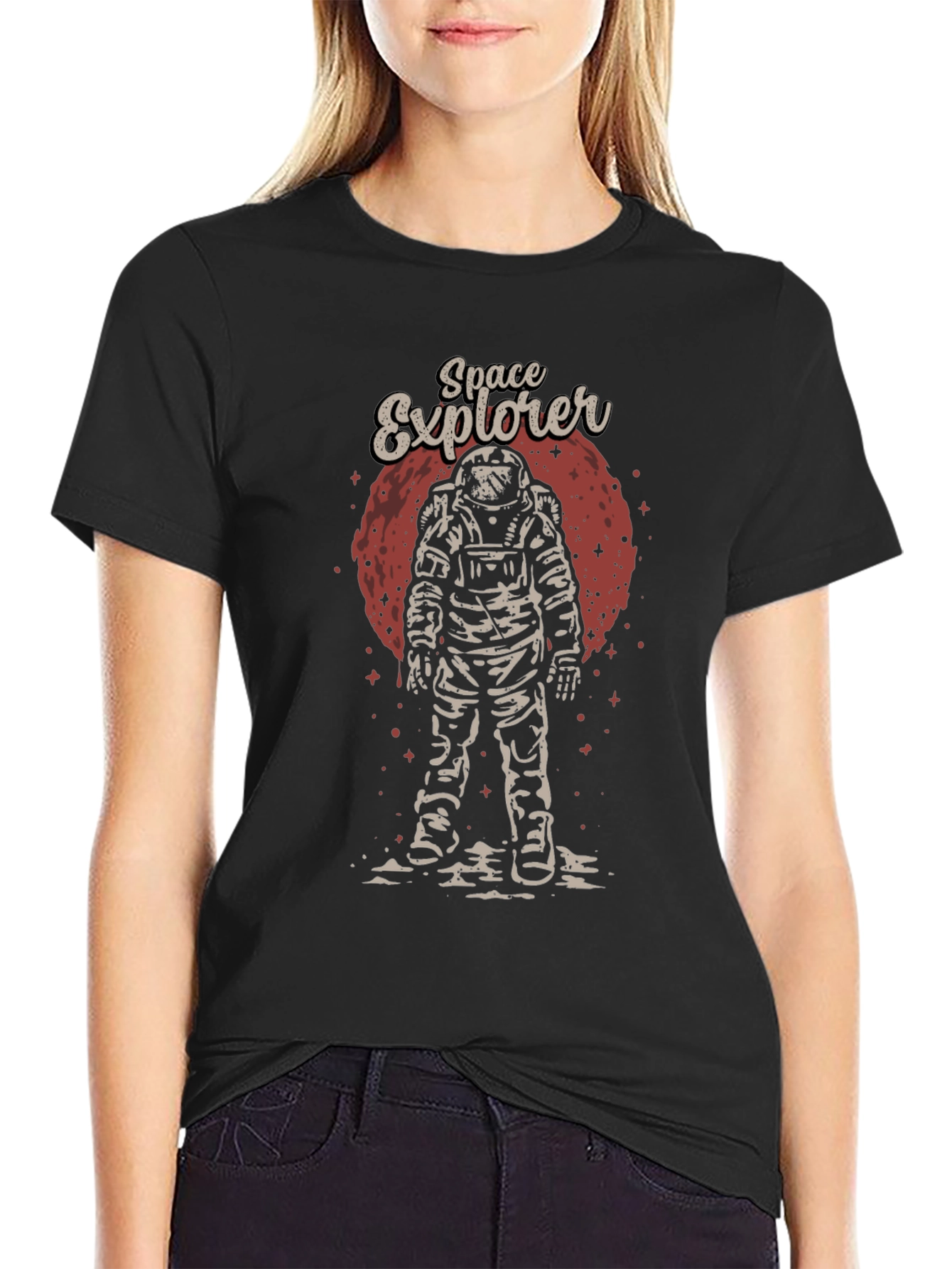 Space Explorer Graphic Tee - Retro Astronaut Design