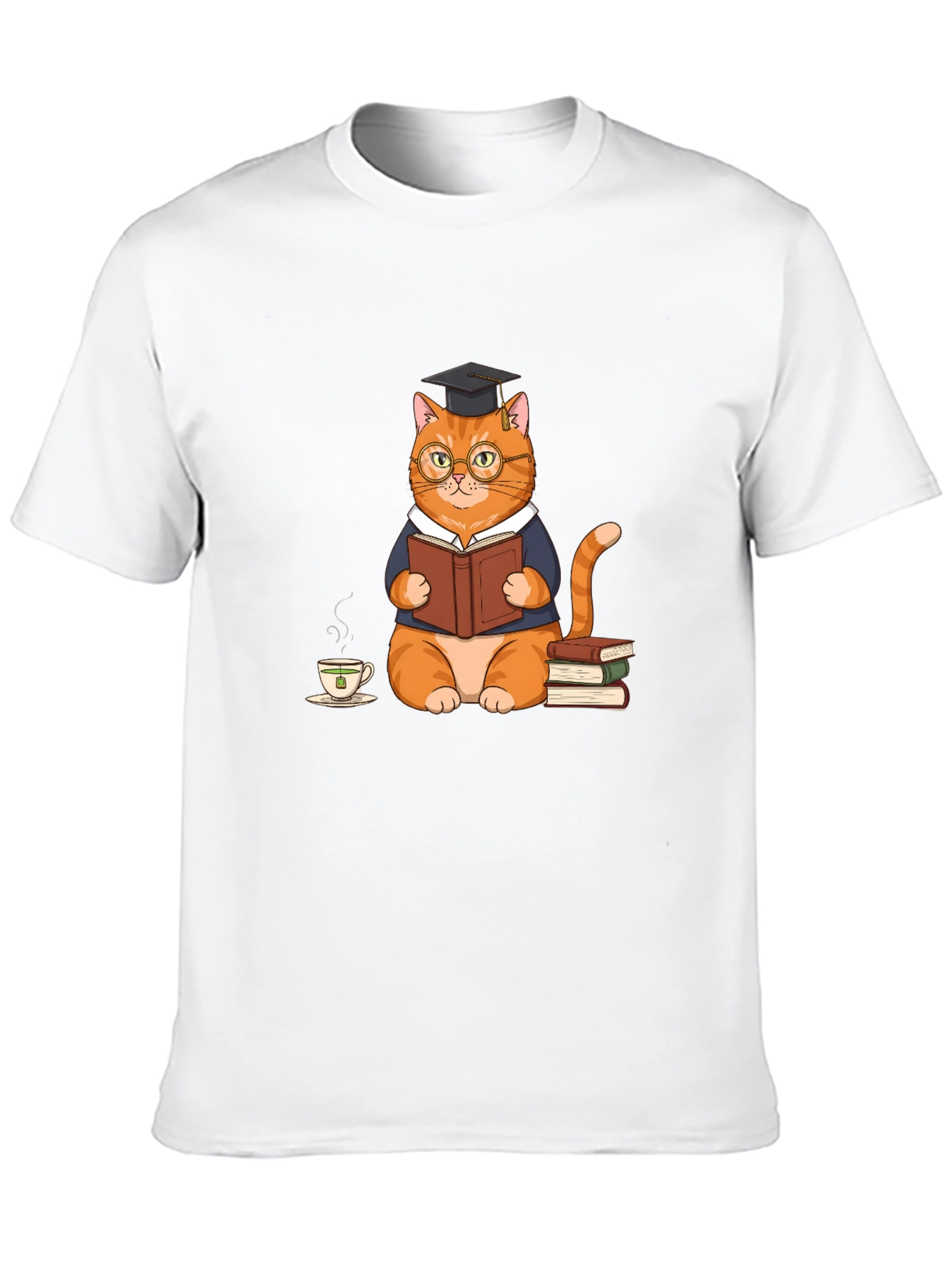 Bookish Cat T-Shirt: Scholar Style Tee