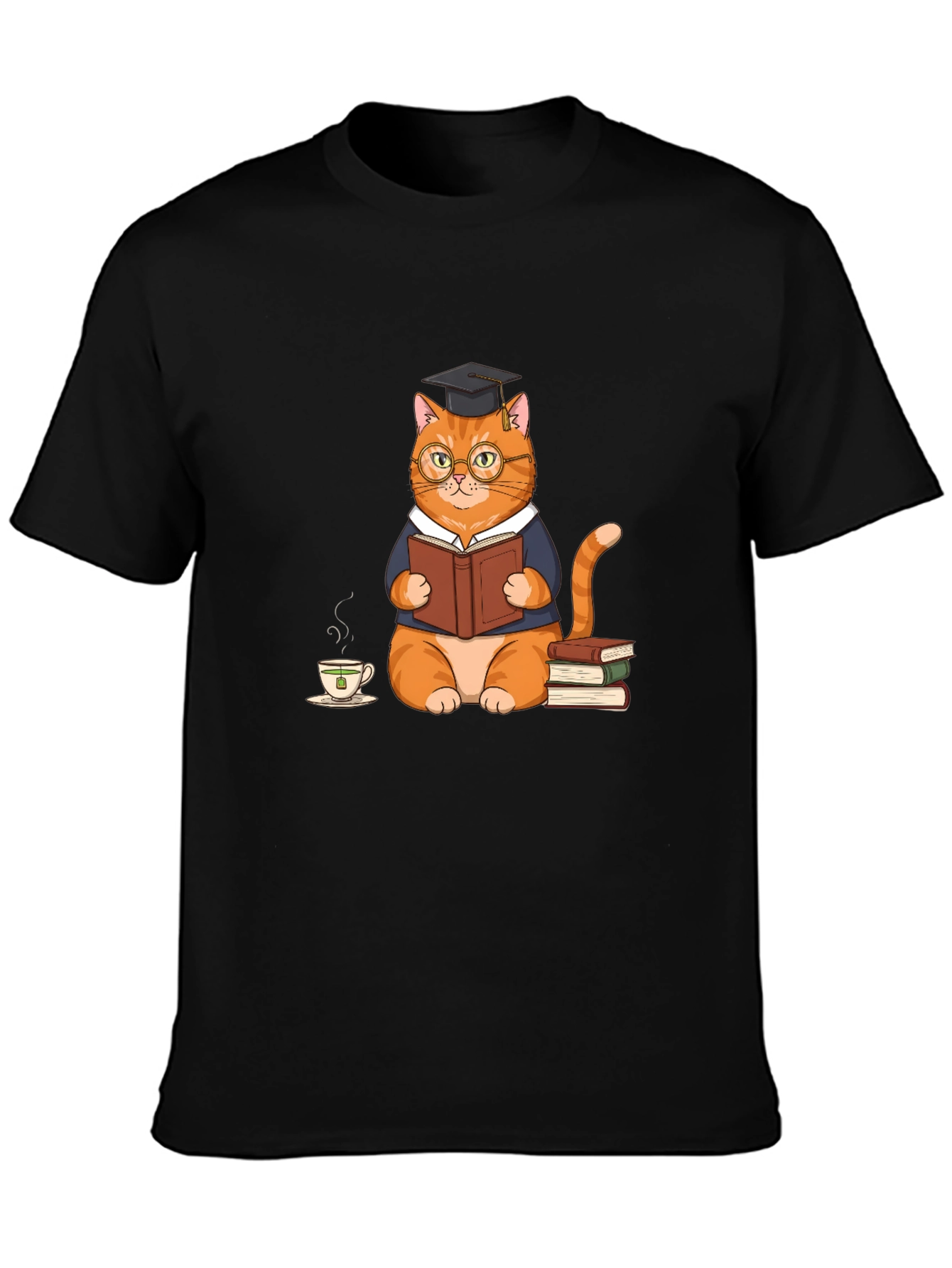 Bookish Cat T-Shirt: Scholar Style Tee