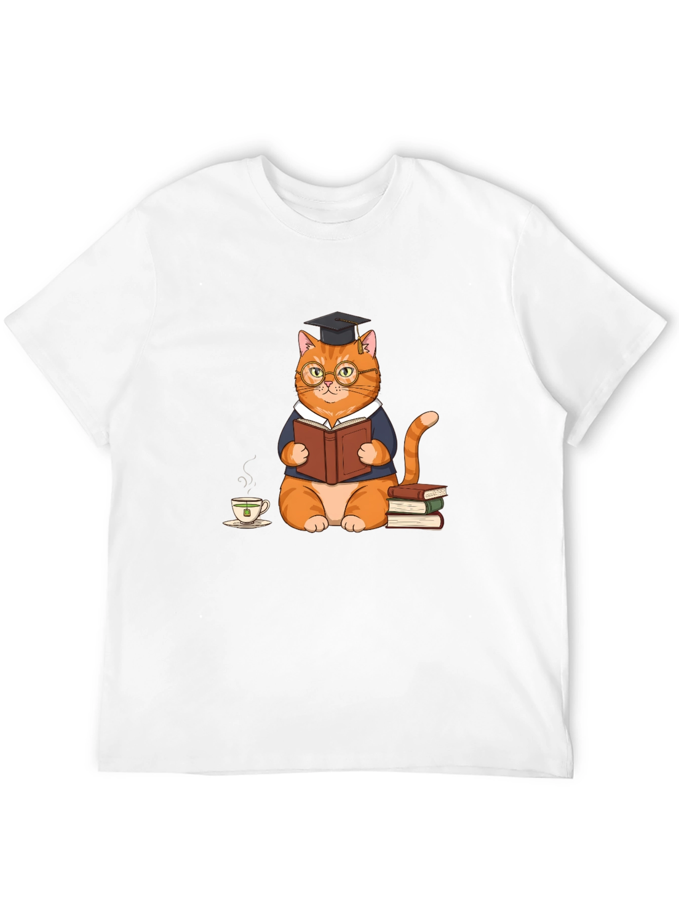 Bookish Cat T-Shirt: Scholar Style Tee