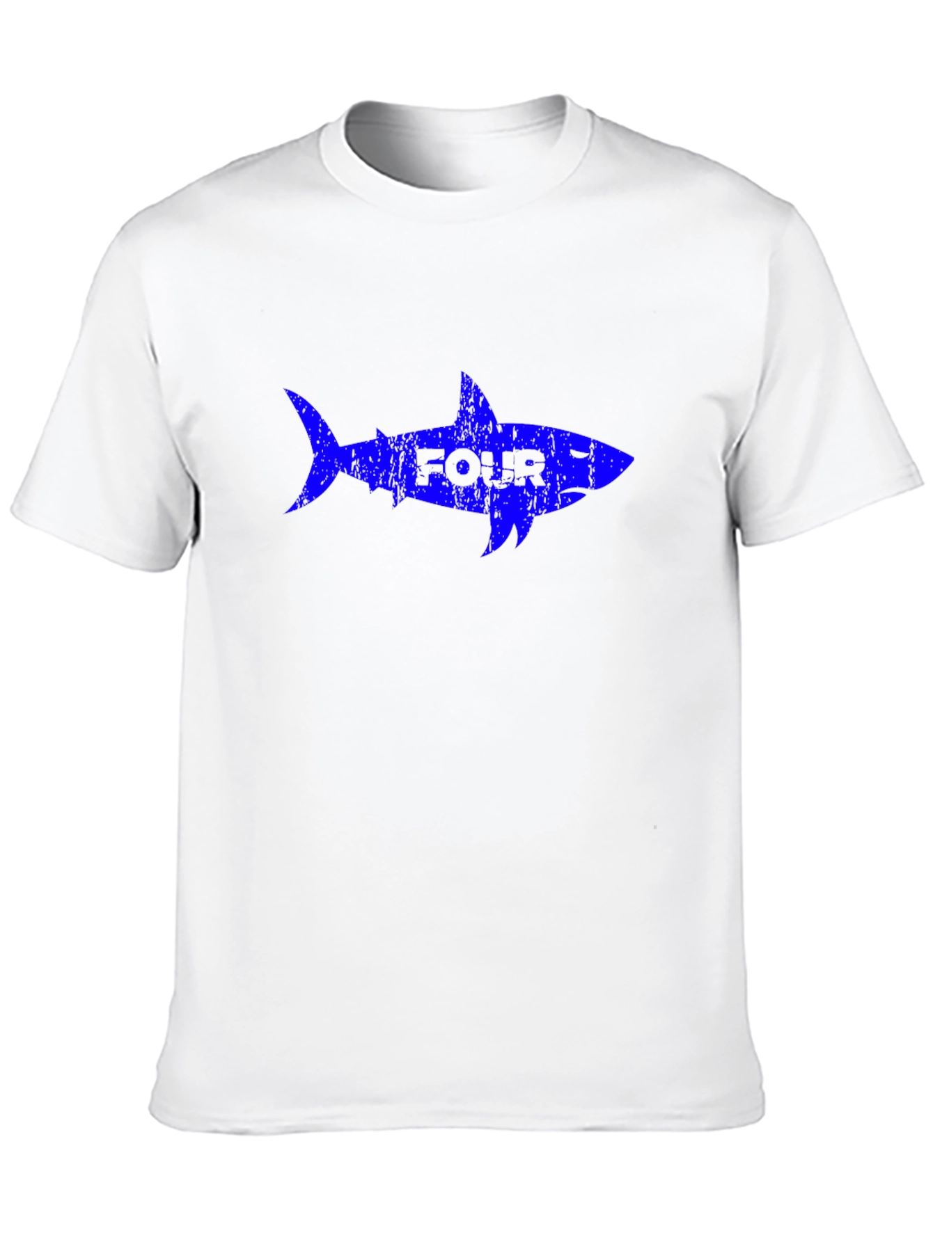 Four Shark Graphic Print Black T-Shirt