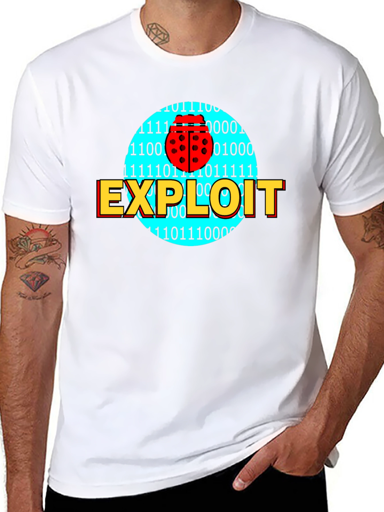 Hacker Exploit Bug Binary Code T-Shirt