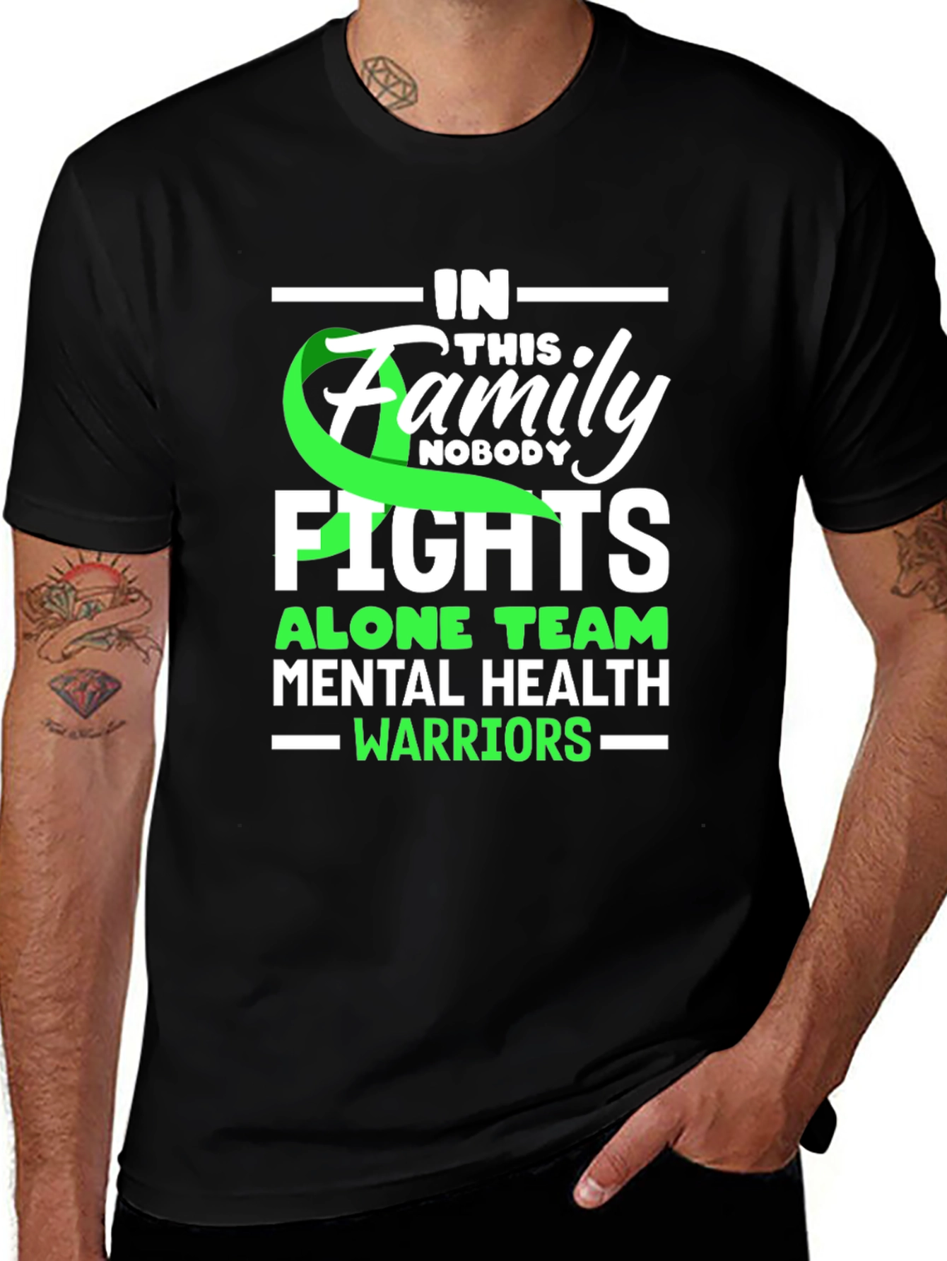 Mental Health Awareness T-Shirt - Family Fights Alone