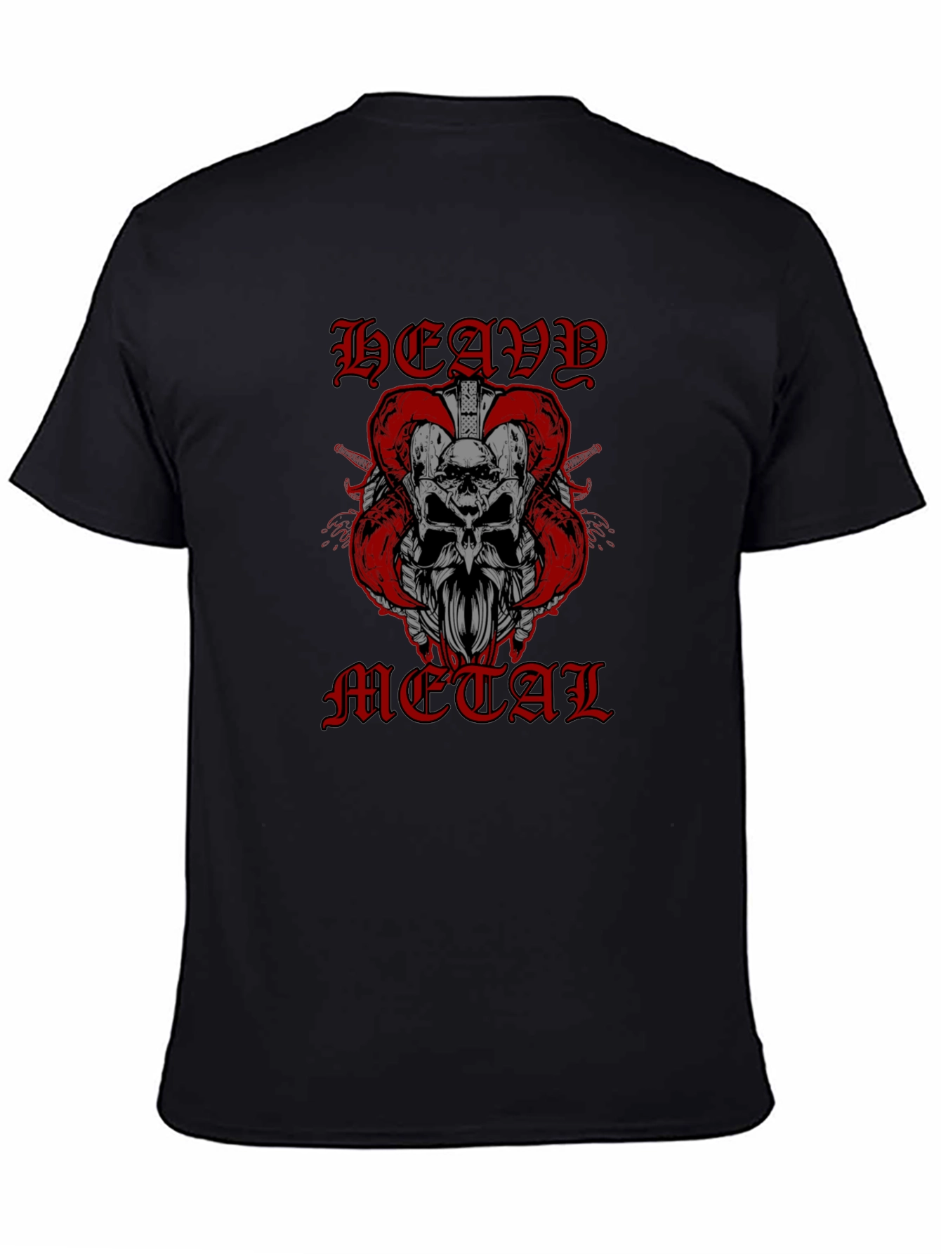 Heavy Metal Skull Horns Graphic T-Shirt