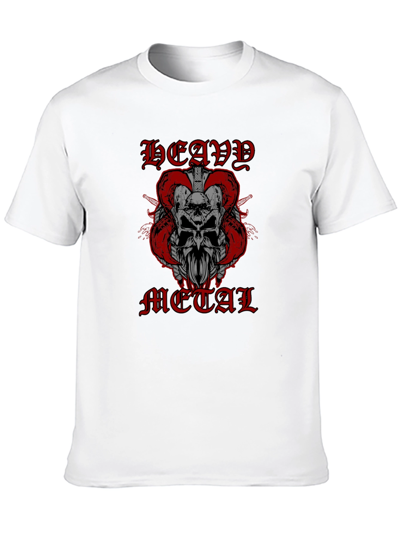 Heavy Metal Skull Horns Graphic T-Shirt