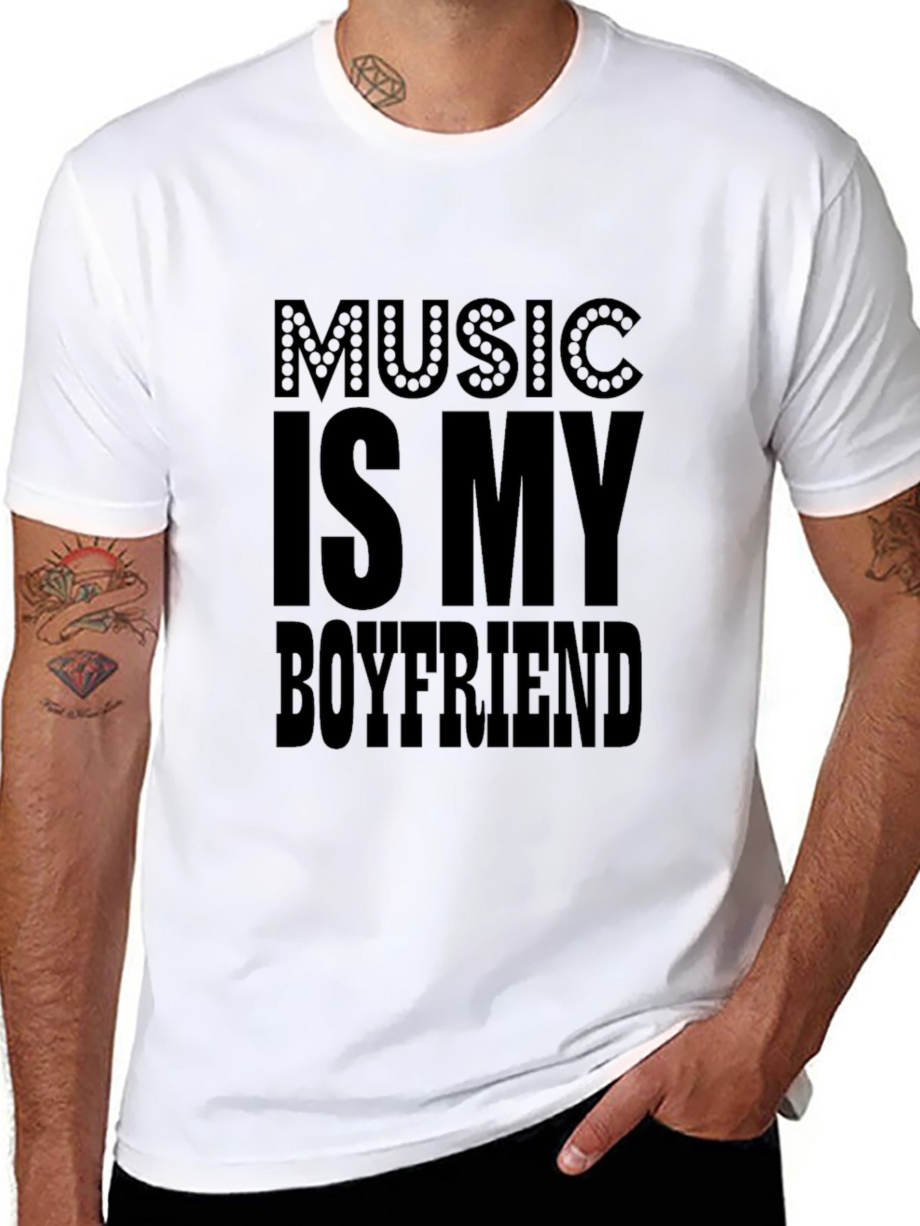 Music Is My Boyfriend Black T-Shirt