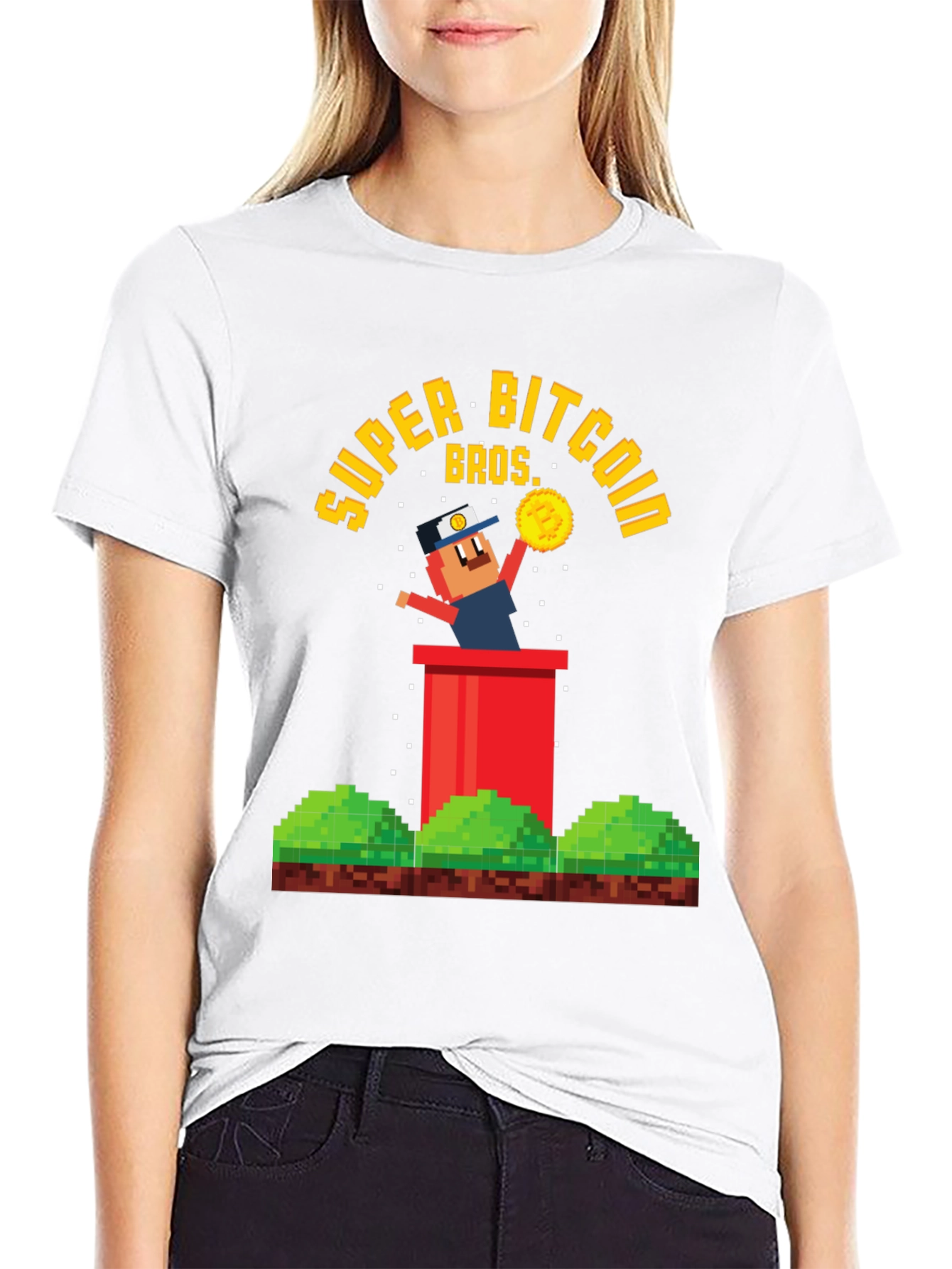 Super Bitcoin Bros T-Shirt - Crypto Gamer Tee