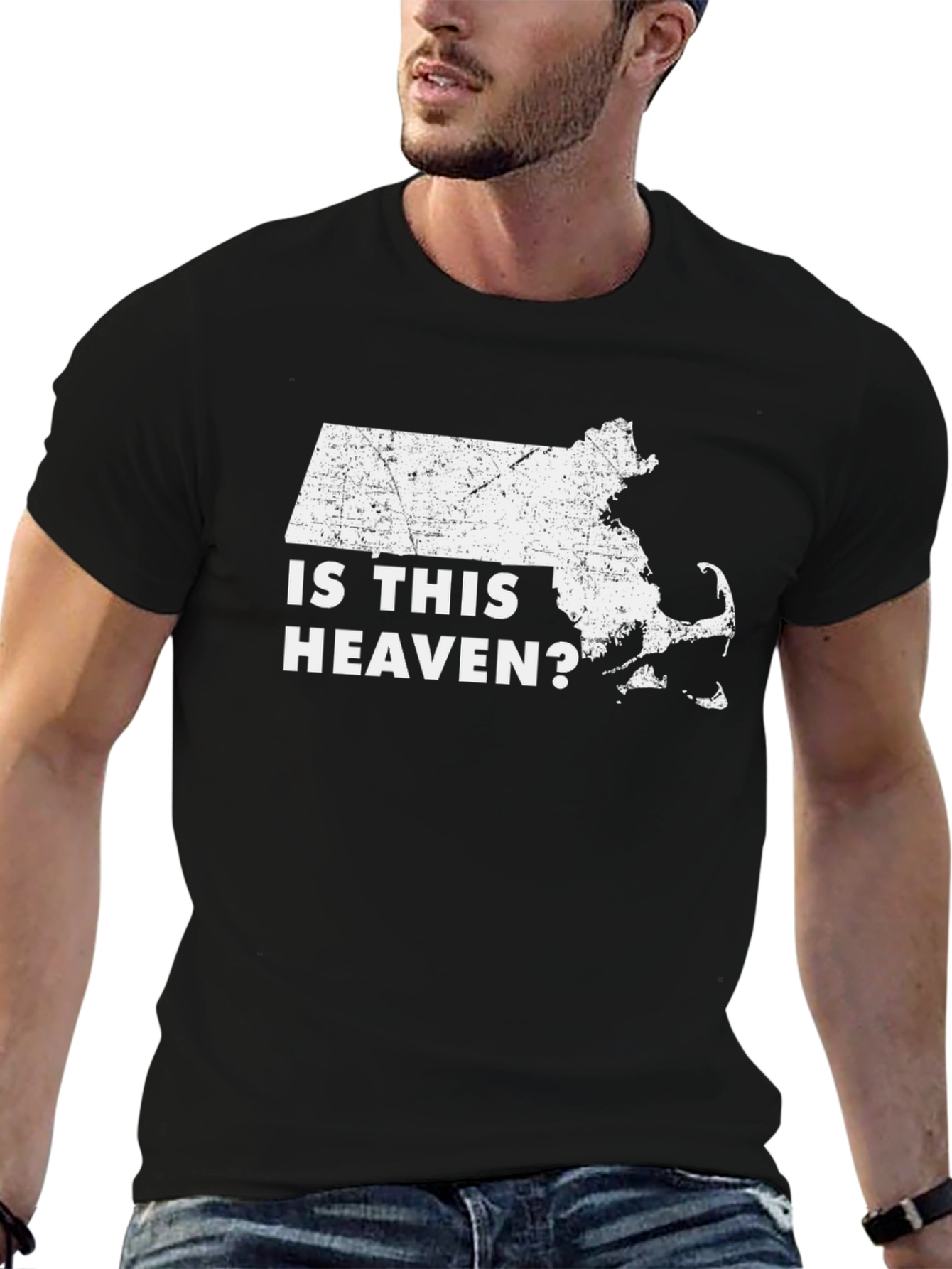 Massachusetts Heaven Graphic Tee - Black Cotton Shirt