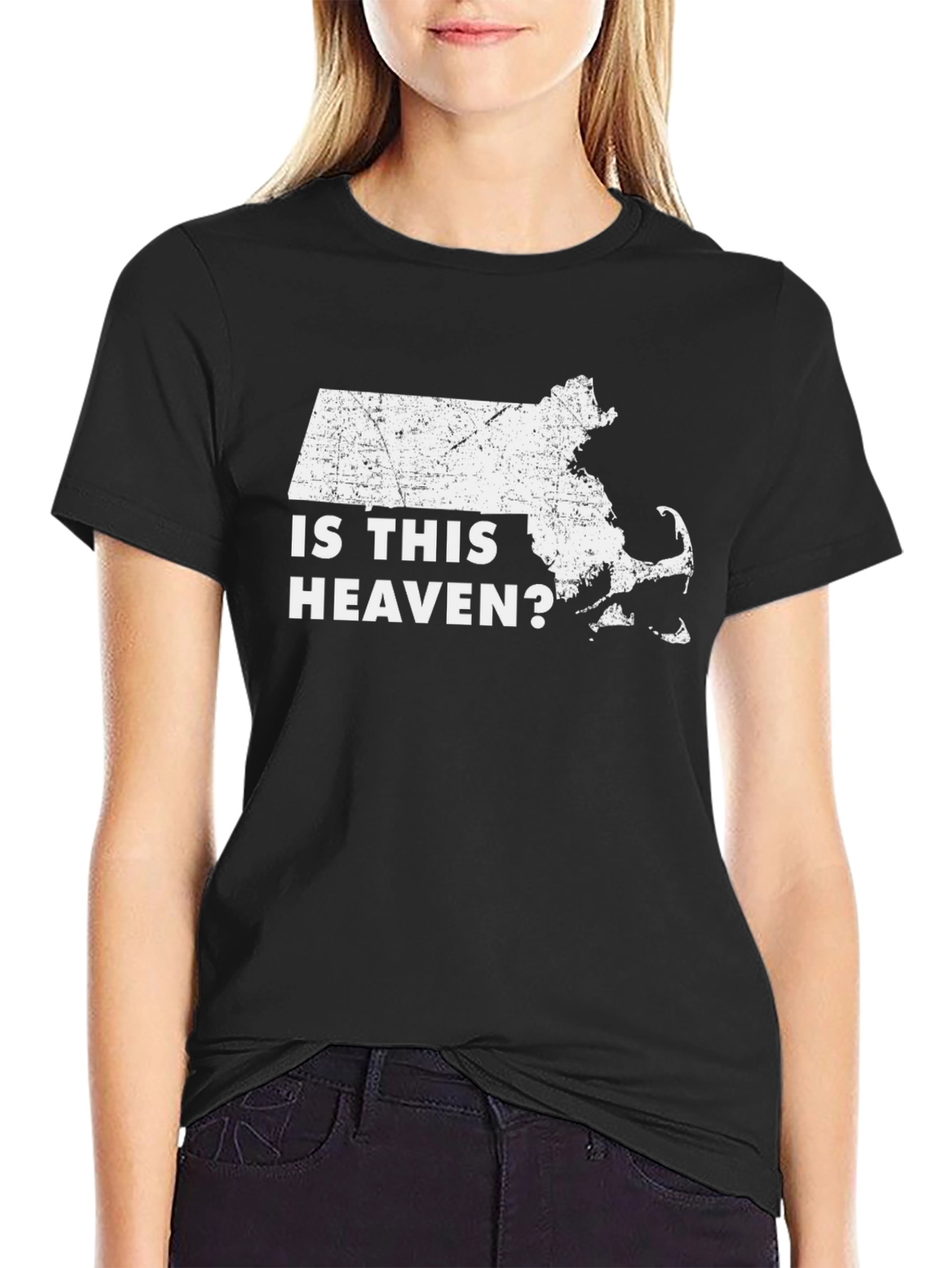 Massachusetts Heaven Graphic Tee - Black Cotton Shirt