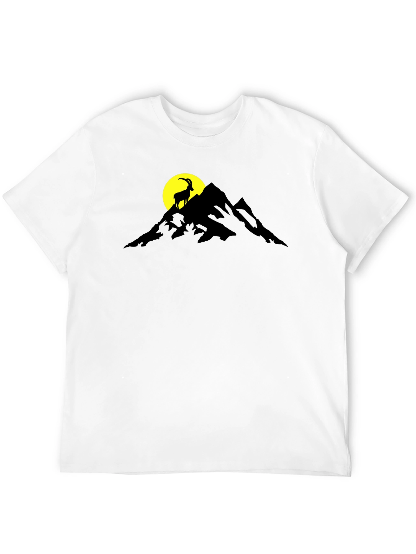 Mountain Goat Graphic Tee - Black Cotton Blend