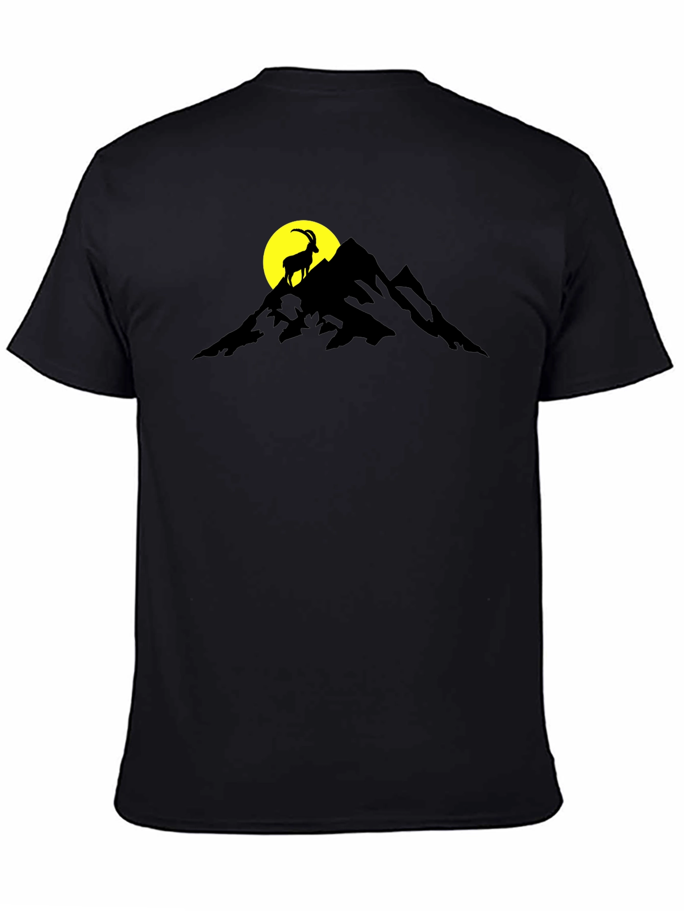 Mountain Goat Graphic Tee - Black Cotton Blend