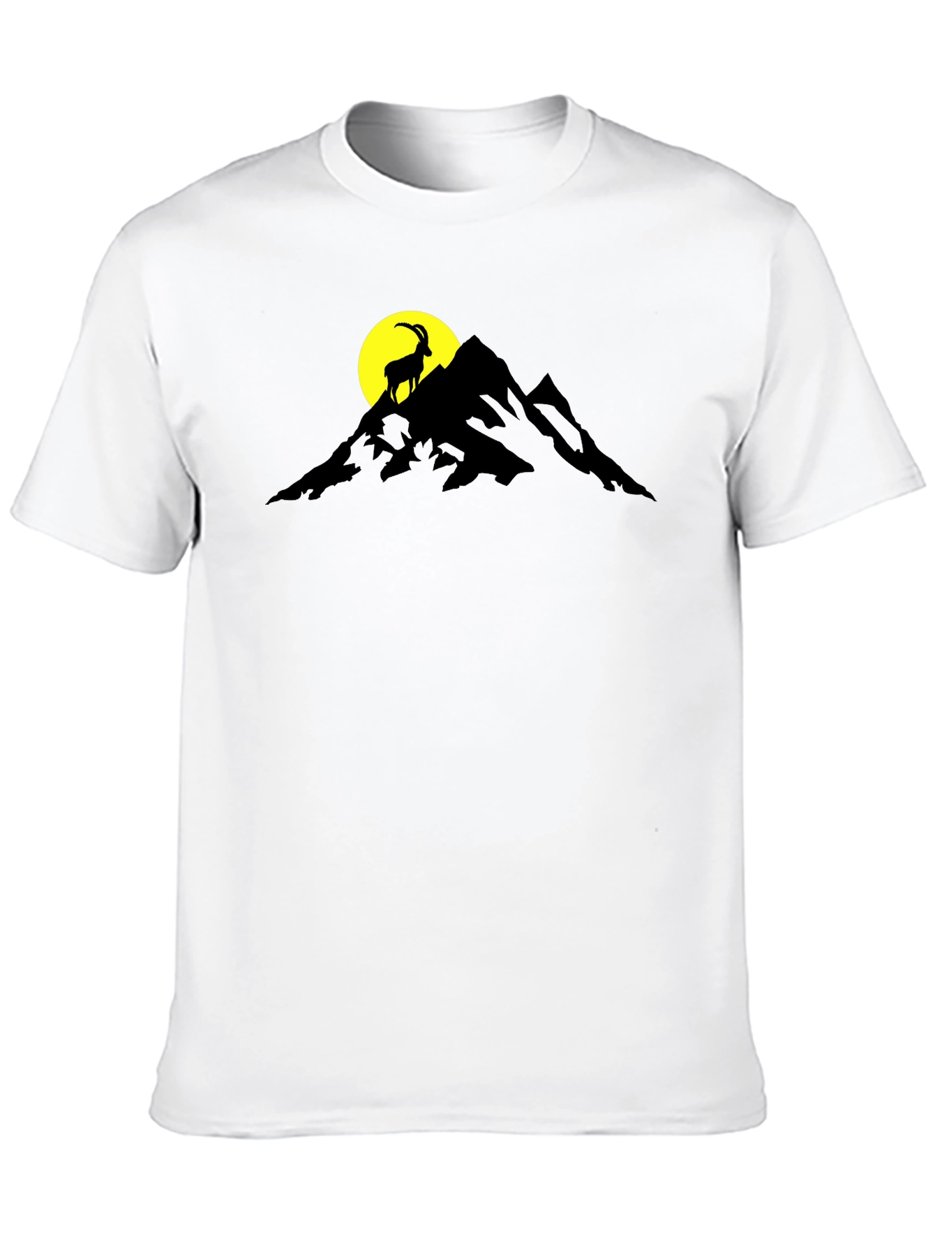 Mountain Goat Graphic Tee - Black Cotton Blend