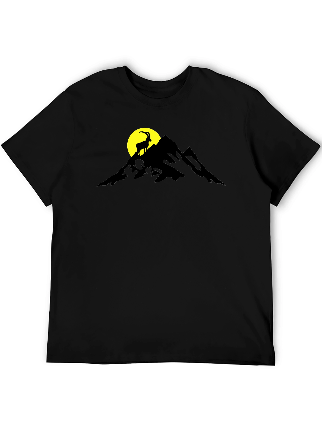 Mountain Goat Graphic Tee - Black Cotton Blend