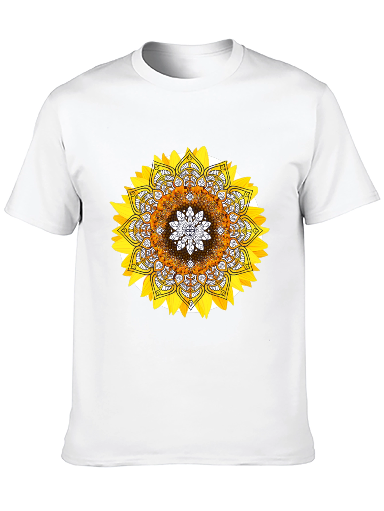 Sunflower Mandala Graphic Tee - Stylish Black T-Shirt