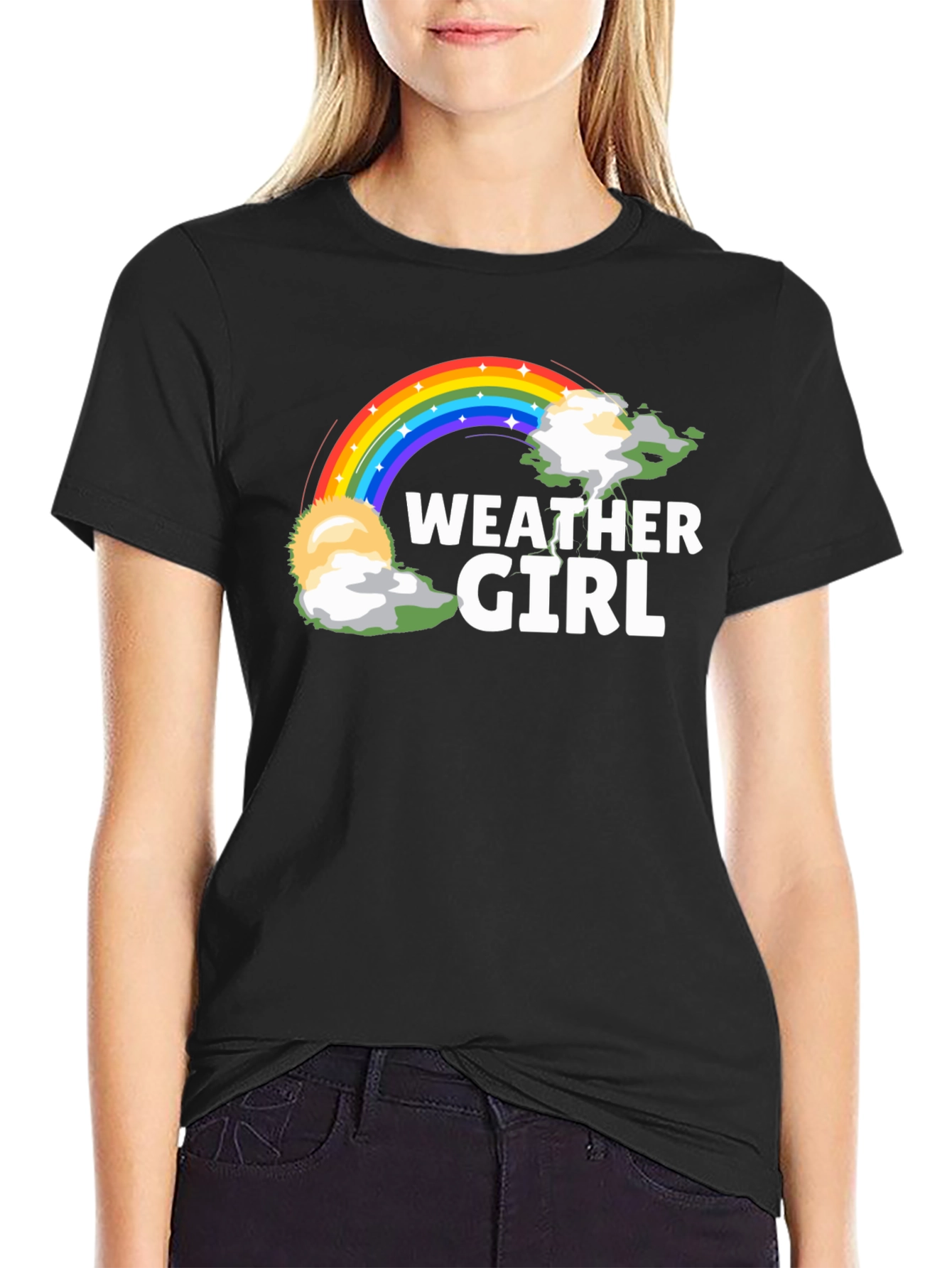 Weather Girl Rainbow Graphic T-Shirt