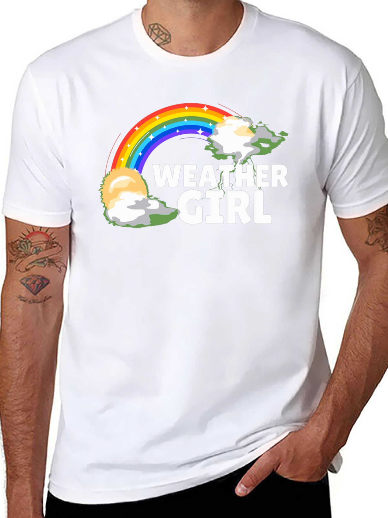 Weather Girl Rainbow Graphic T-Shirt