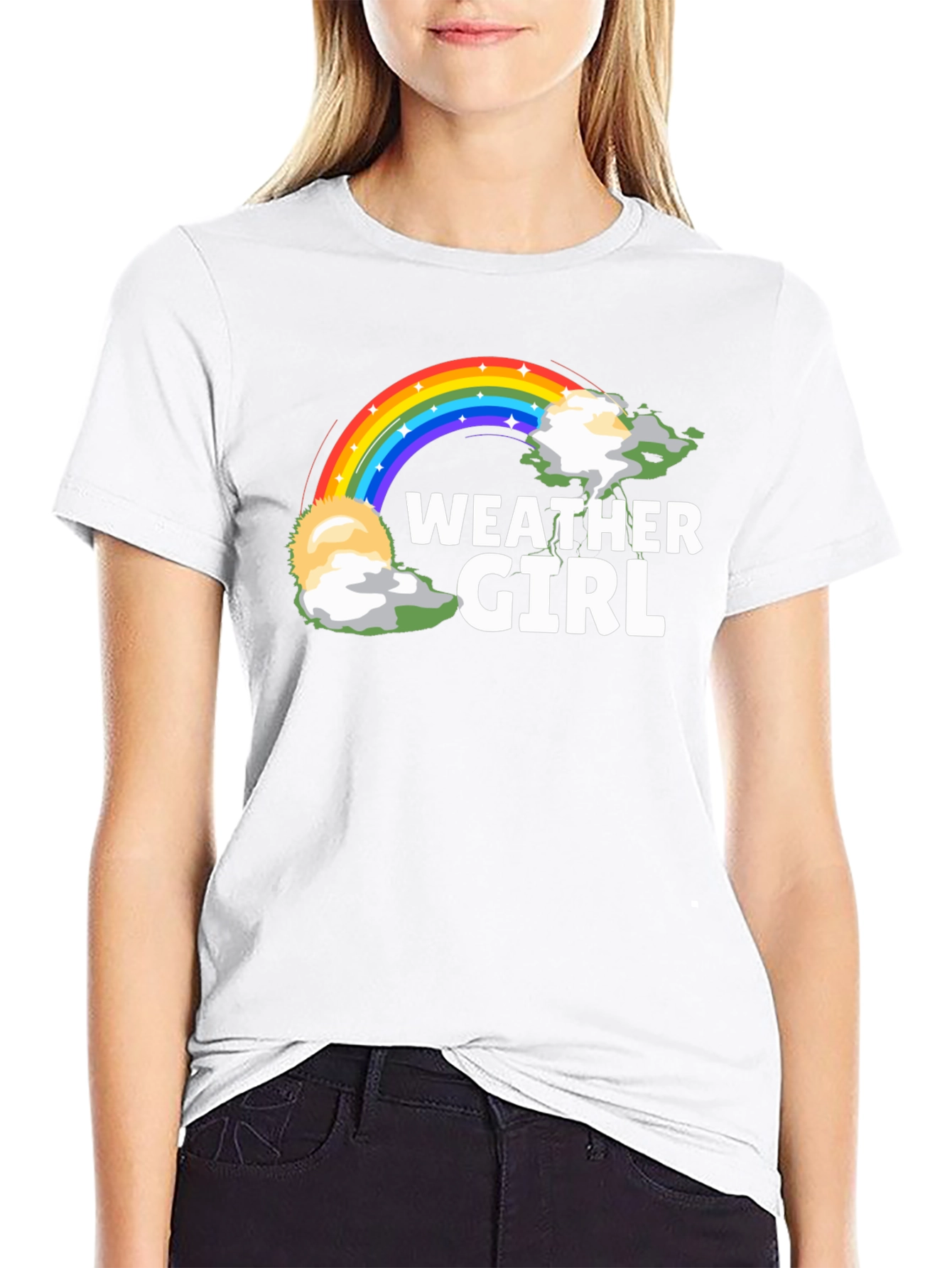 Weather Girl Rainbow Graphic T-Shirt