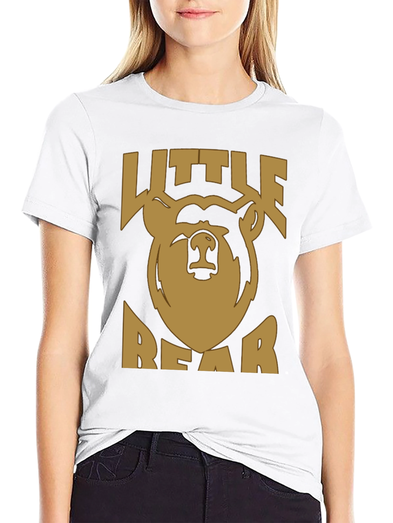 Little Bear Graphic Tee - Black Cotton Blend