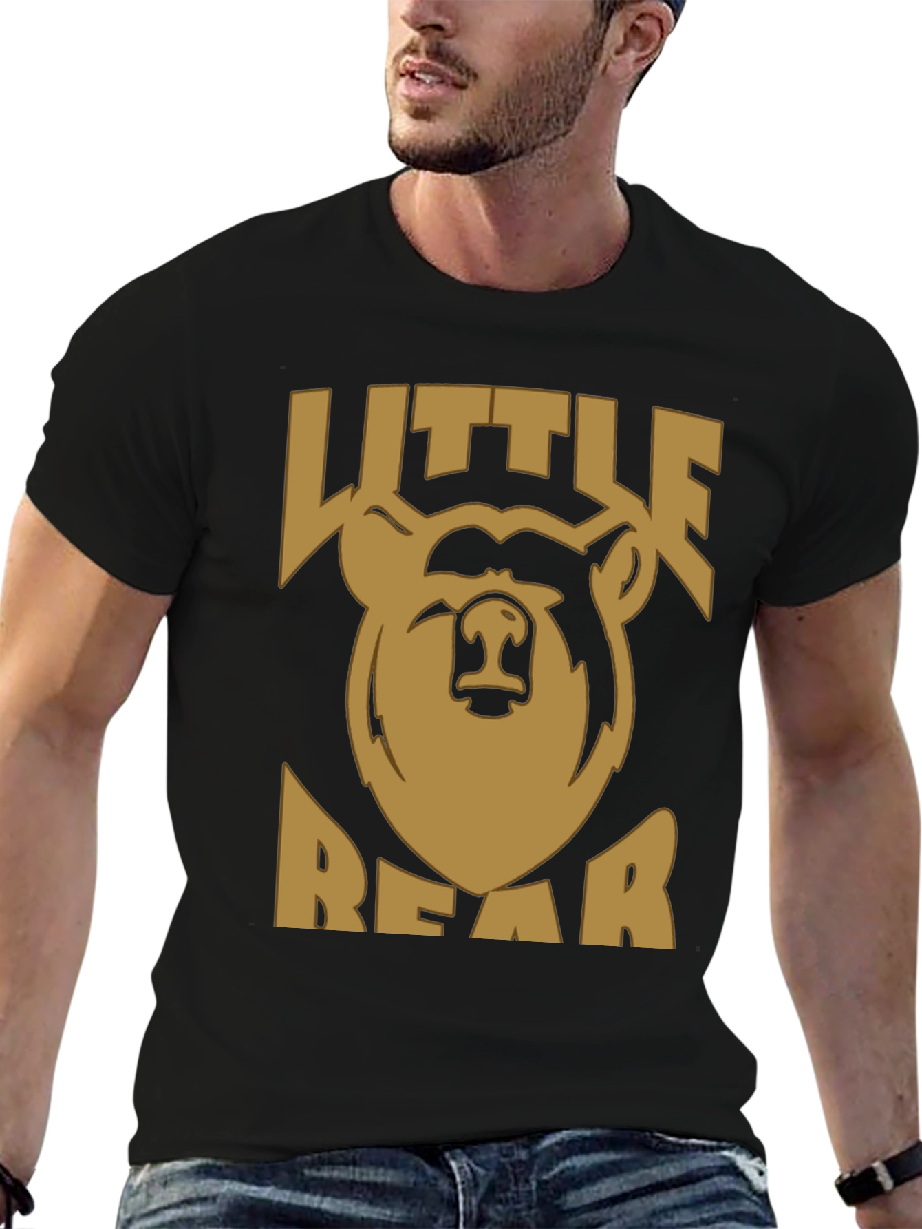 Little Bear Graphic Tee - Black Cotton Blend