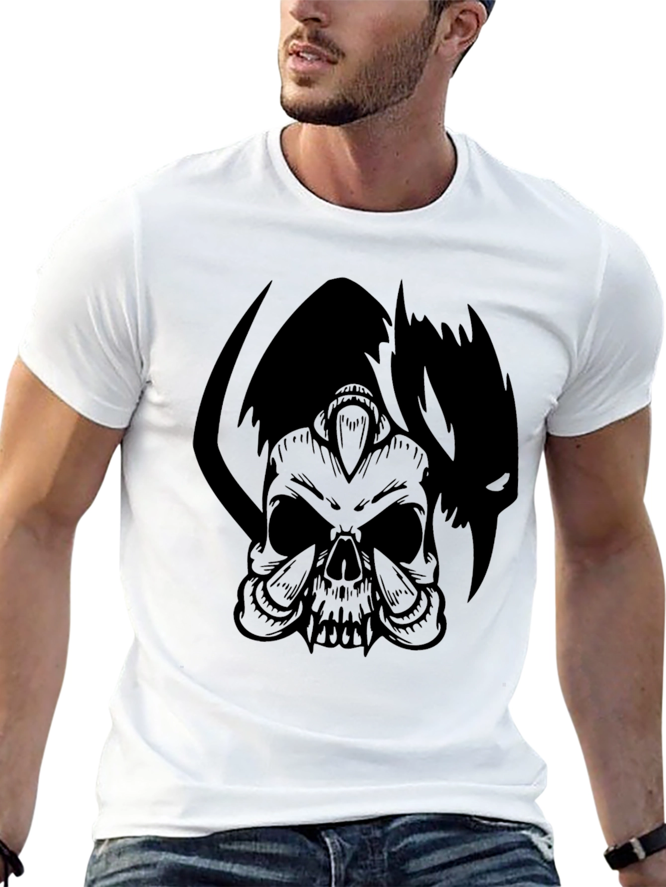 Skull & Shadow Graphic Tee - Mens Black T-Shirt