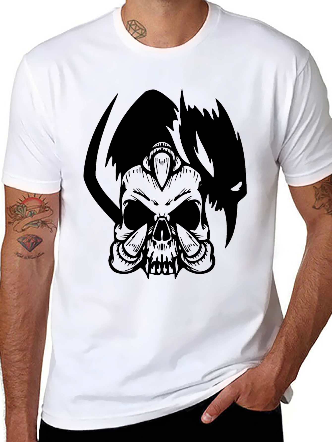 Skull & Shadow Graphic Tee - Mens Black T-Shirt