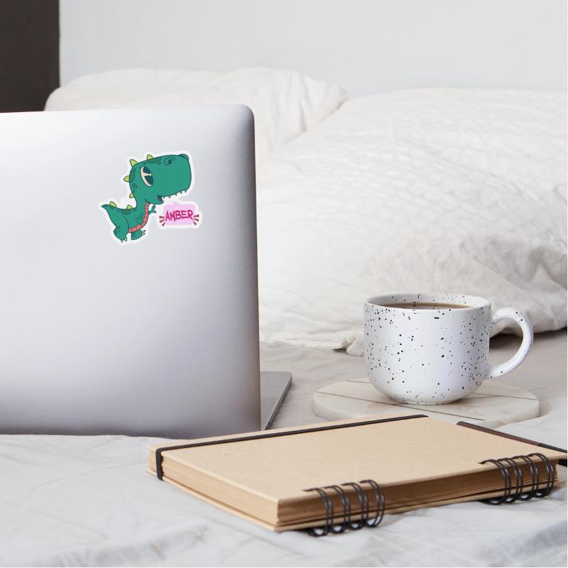AMBER - Lovely girl name with cute dinosaur