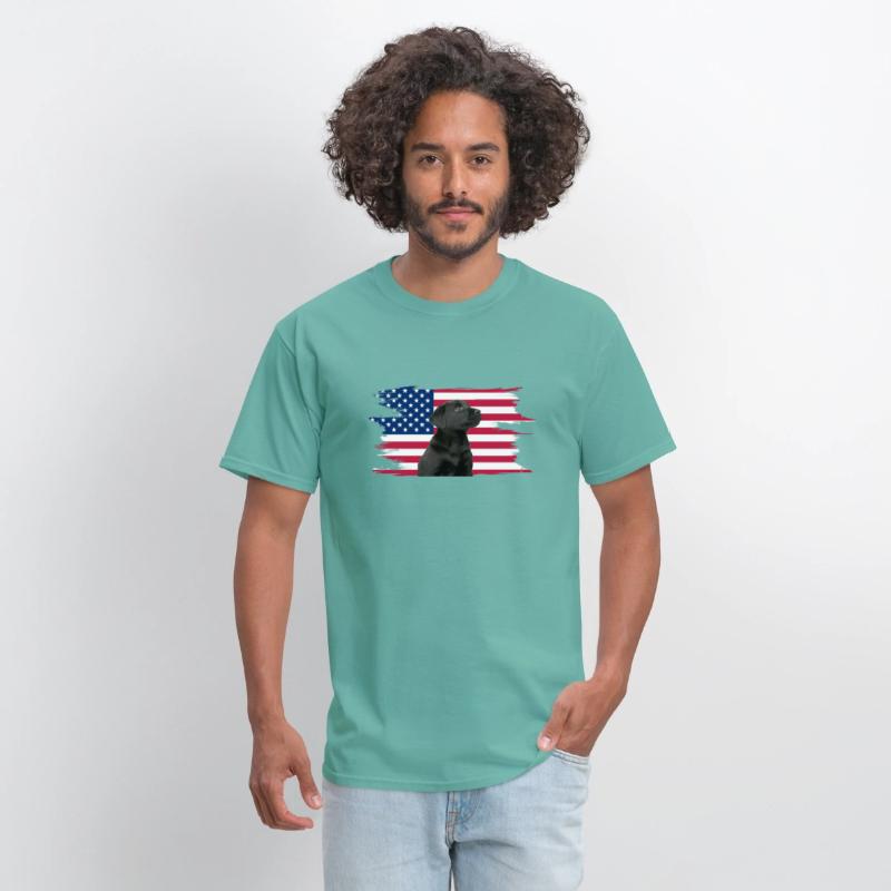 American Flag Dog Black Lab Puppy