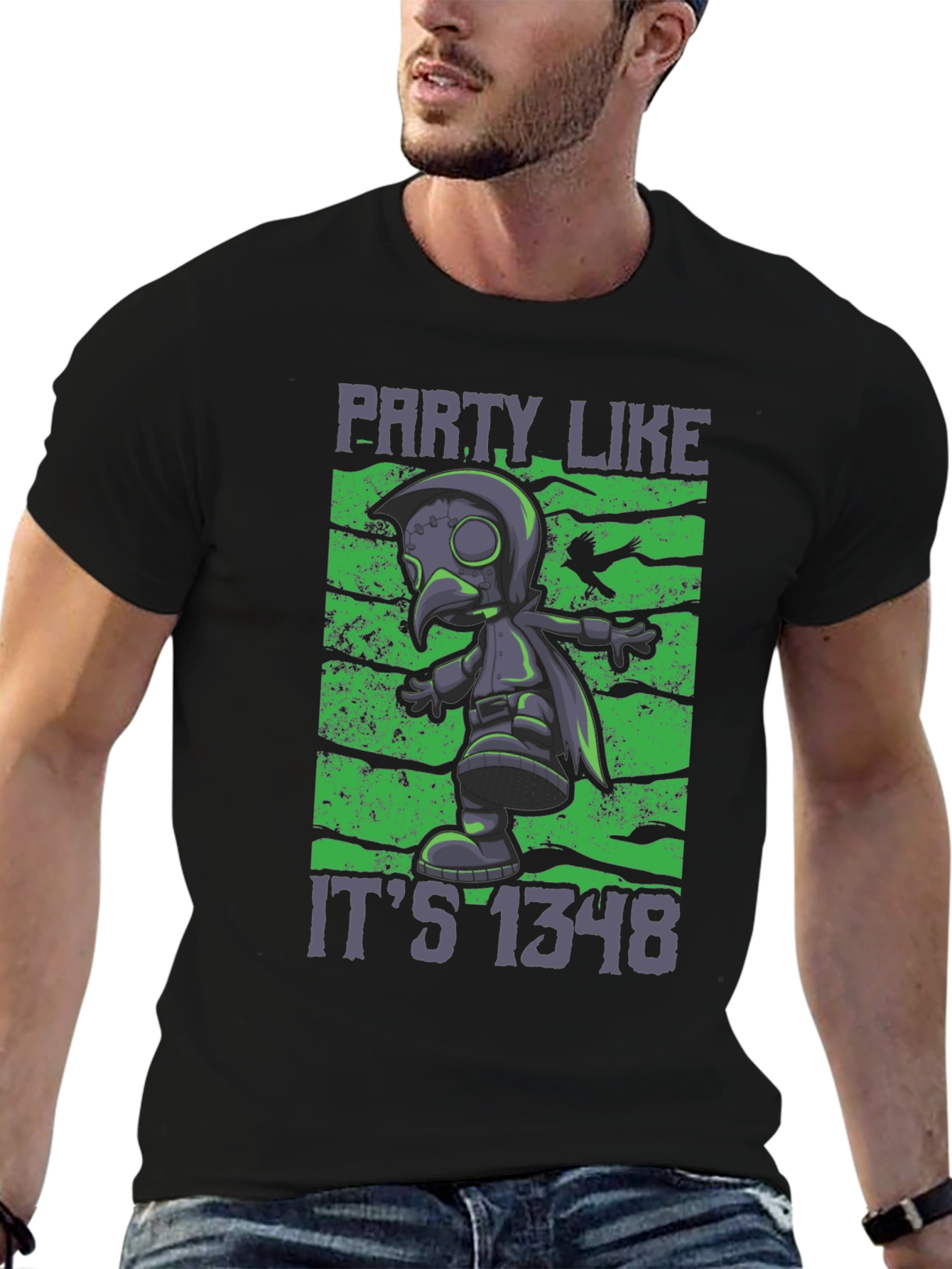 Party Like Its 1348 Black Graphic Tee