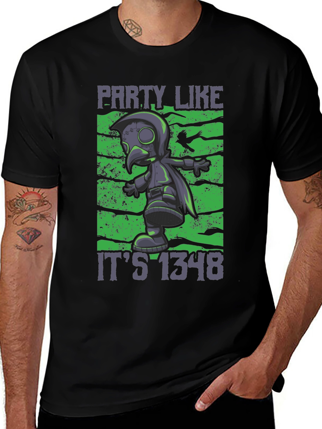Party Like Its 1348 Black Graphic Tee