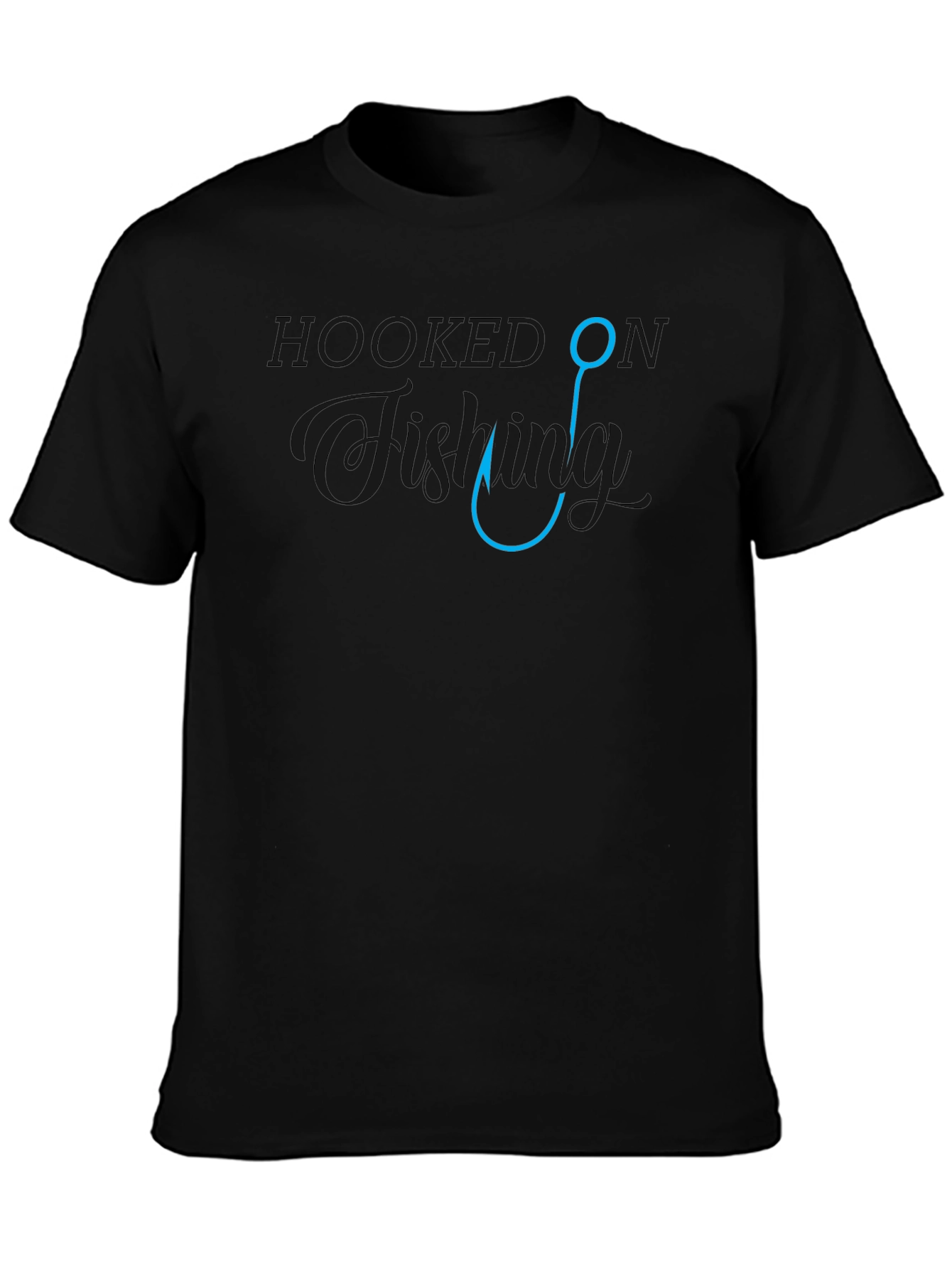 Hooked on Fishing Black T-Shirt