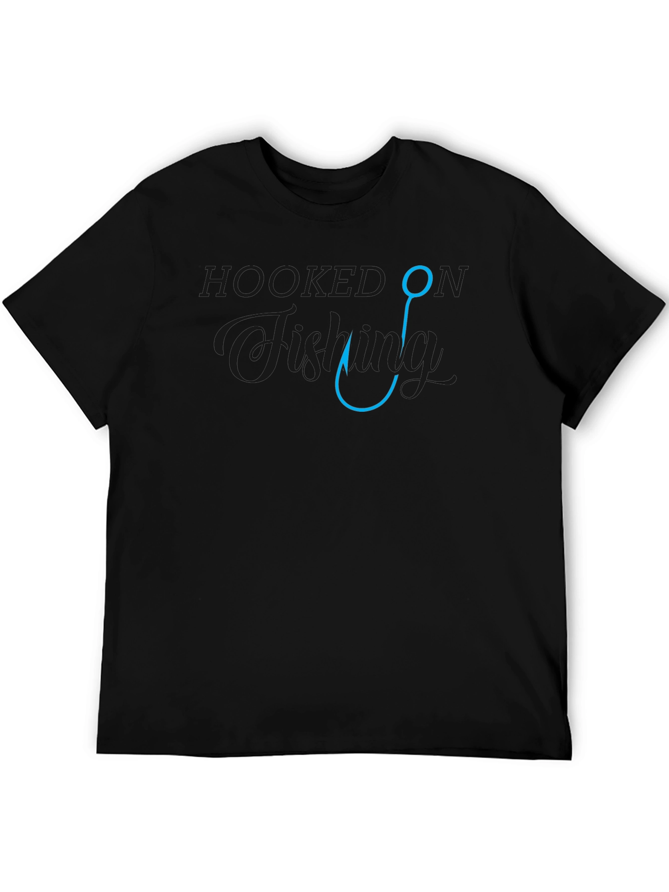 Hooked on Fishing Black T-Shirt