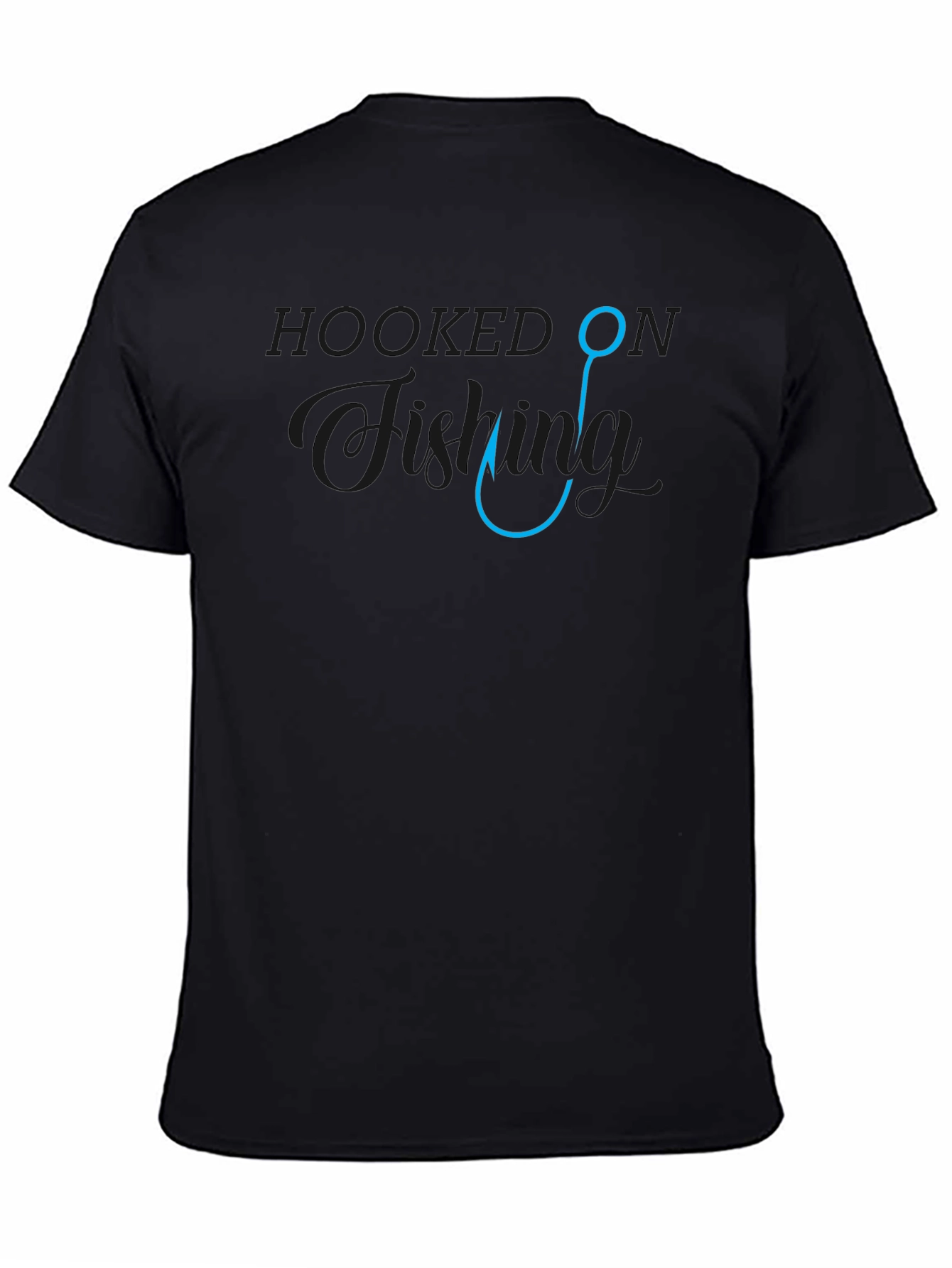 Hooked on Fishing Black T-Shirt