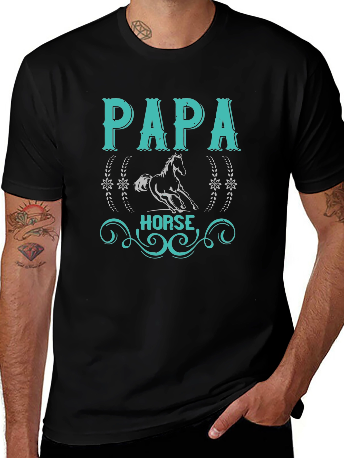 Papa Horse T-Shirt: Equestrian Fathers Day Gift