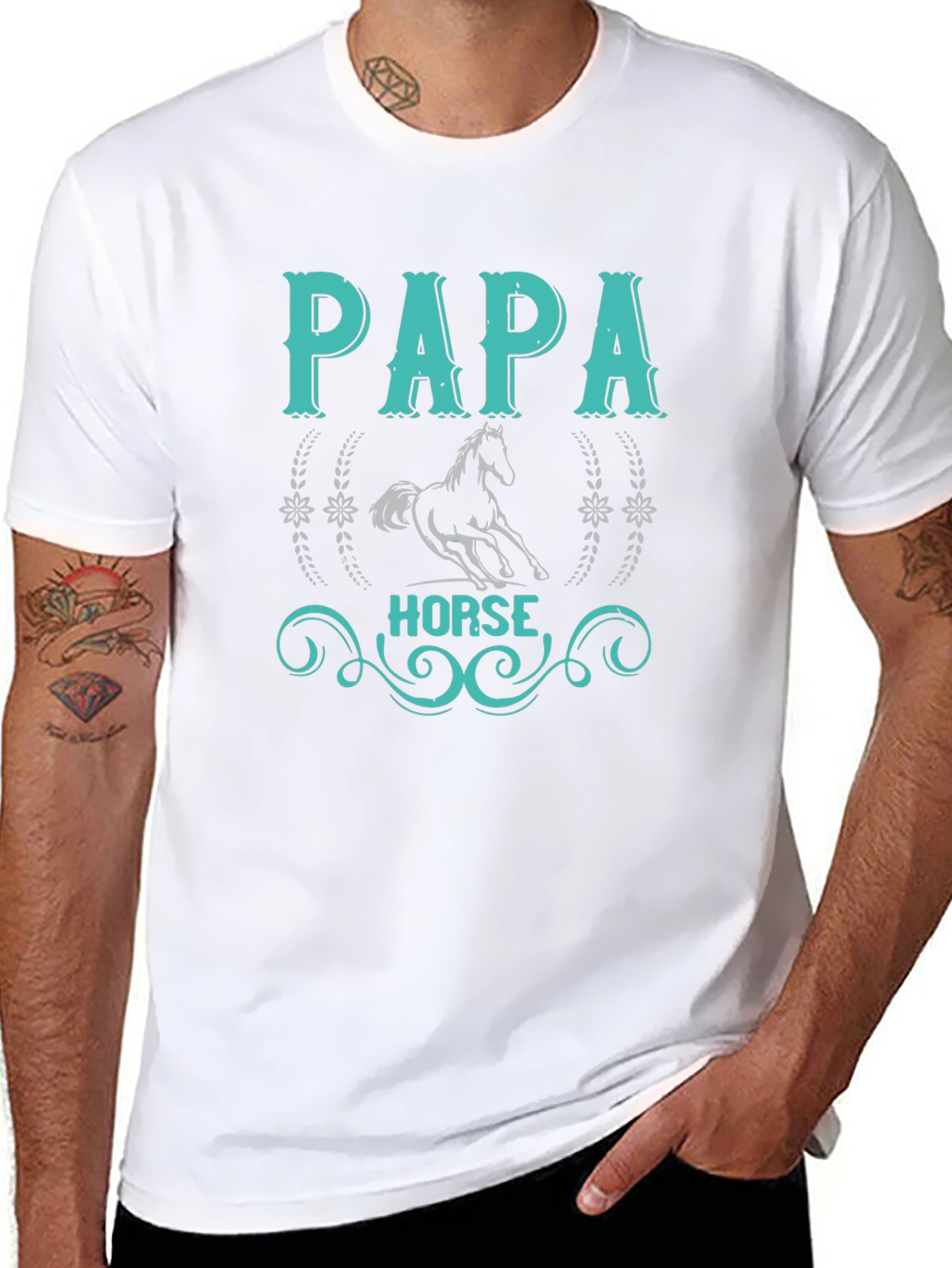 Papa Horse T-Shirt: Equestrian Fathers Day Gift