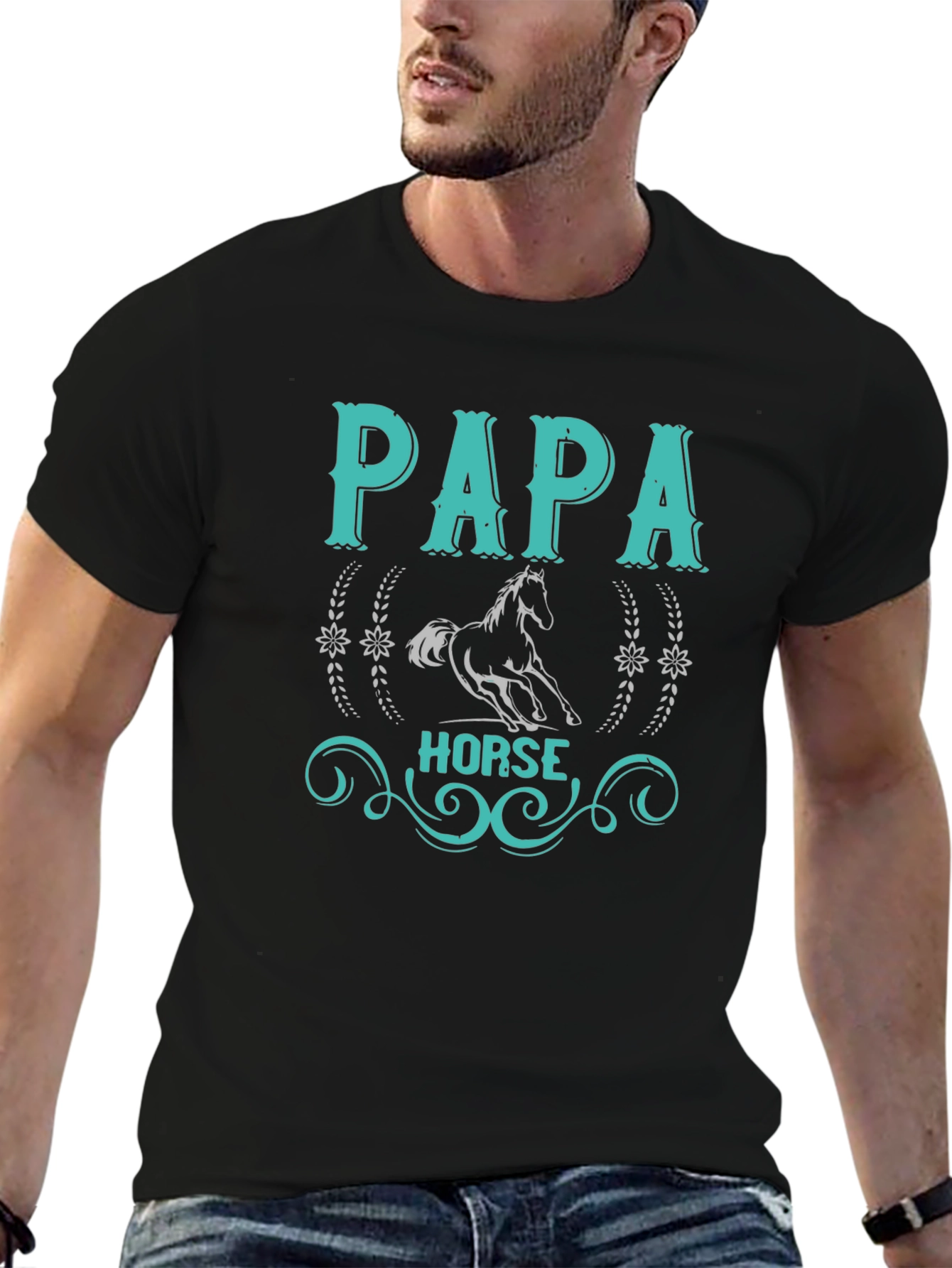 Papa Horse T-Shirt: Equestrian Fathers Day Gift