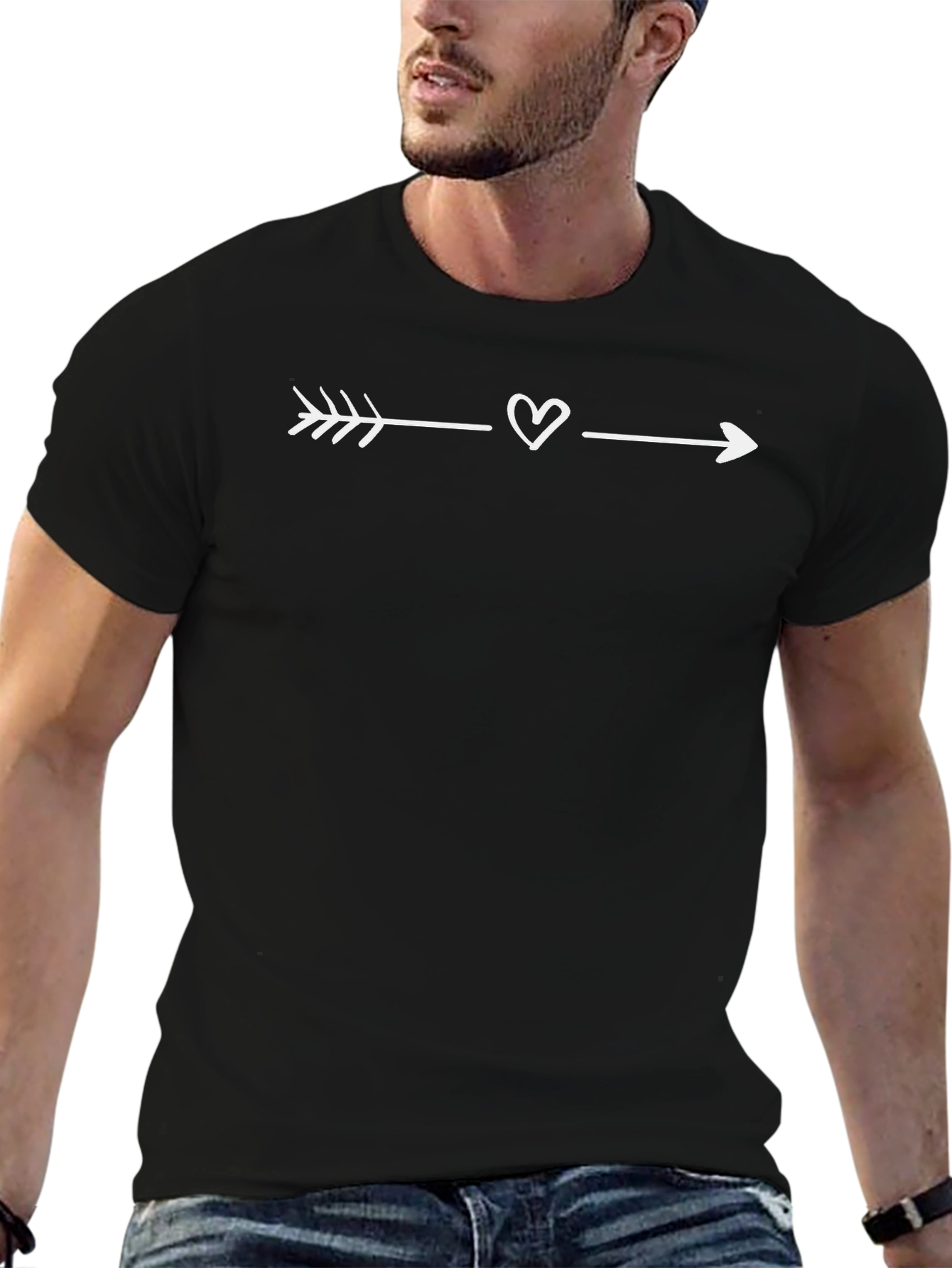 Heart Arrow Black T-Shirt