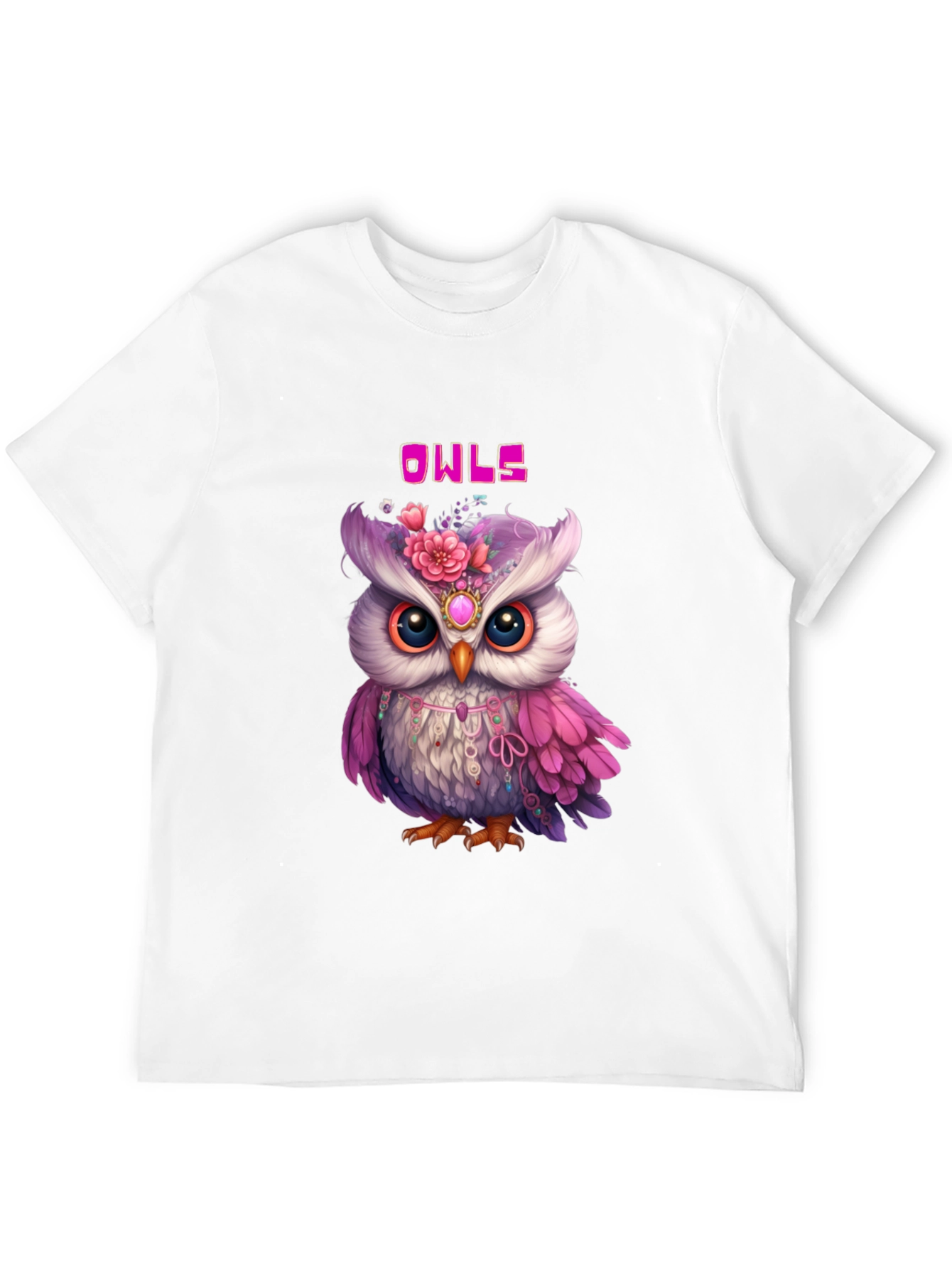 Cute Owls Graphic Black T-Shirt