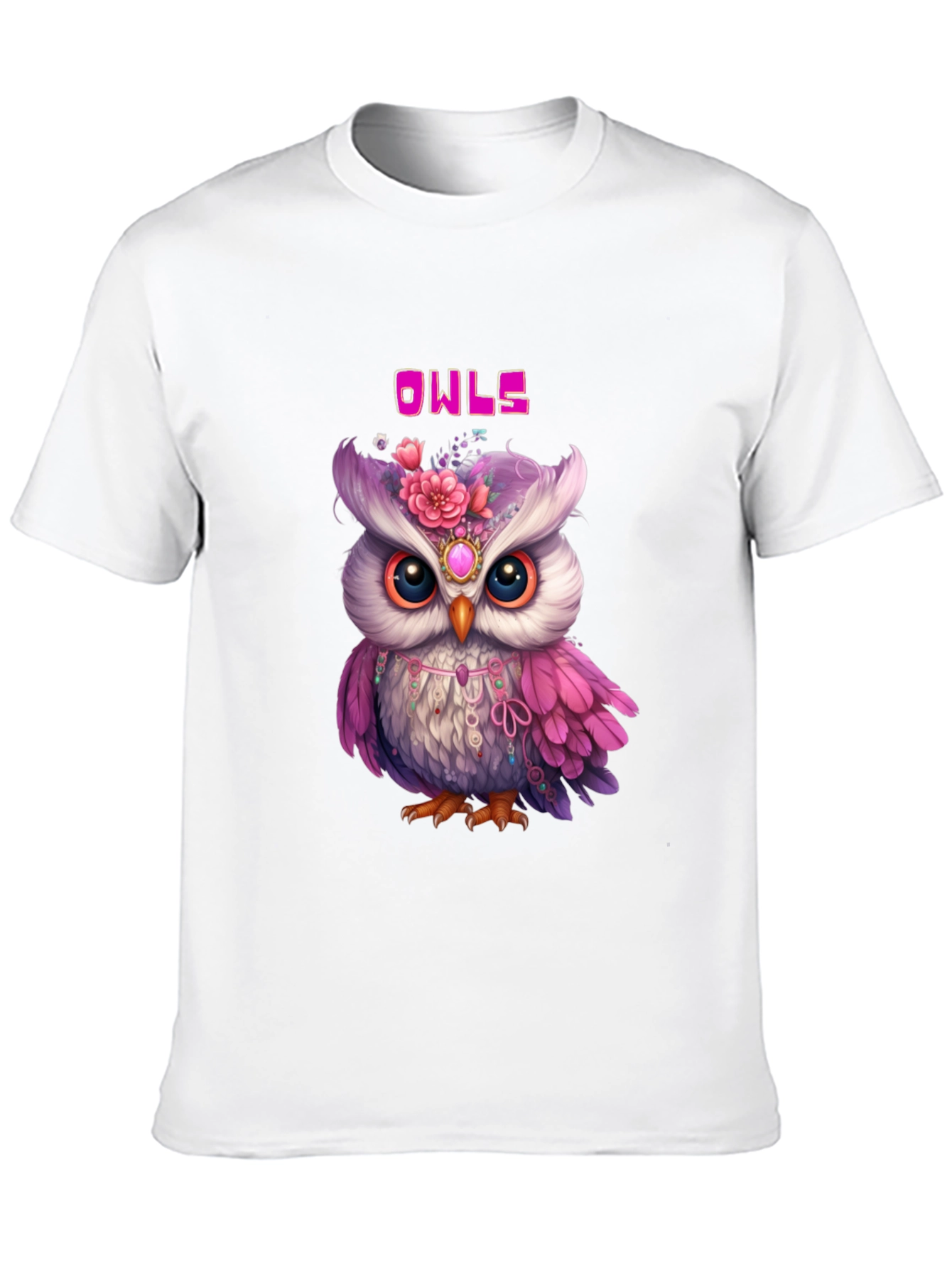 Cute Owls Graphic Black T-Shirt