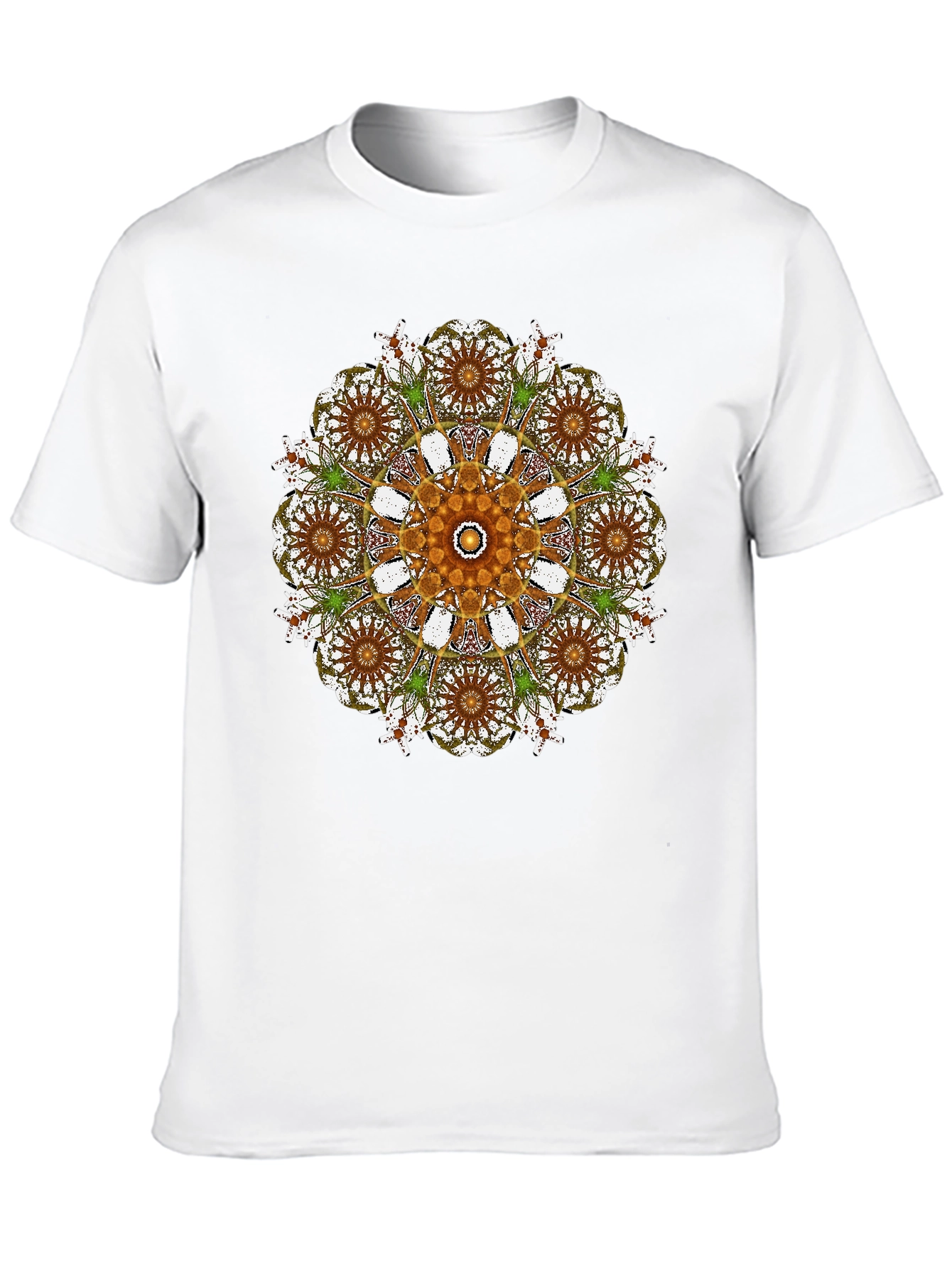 Mandala Print Black Crew Neck T-Shirt