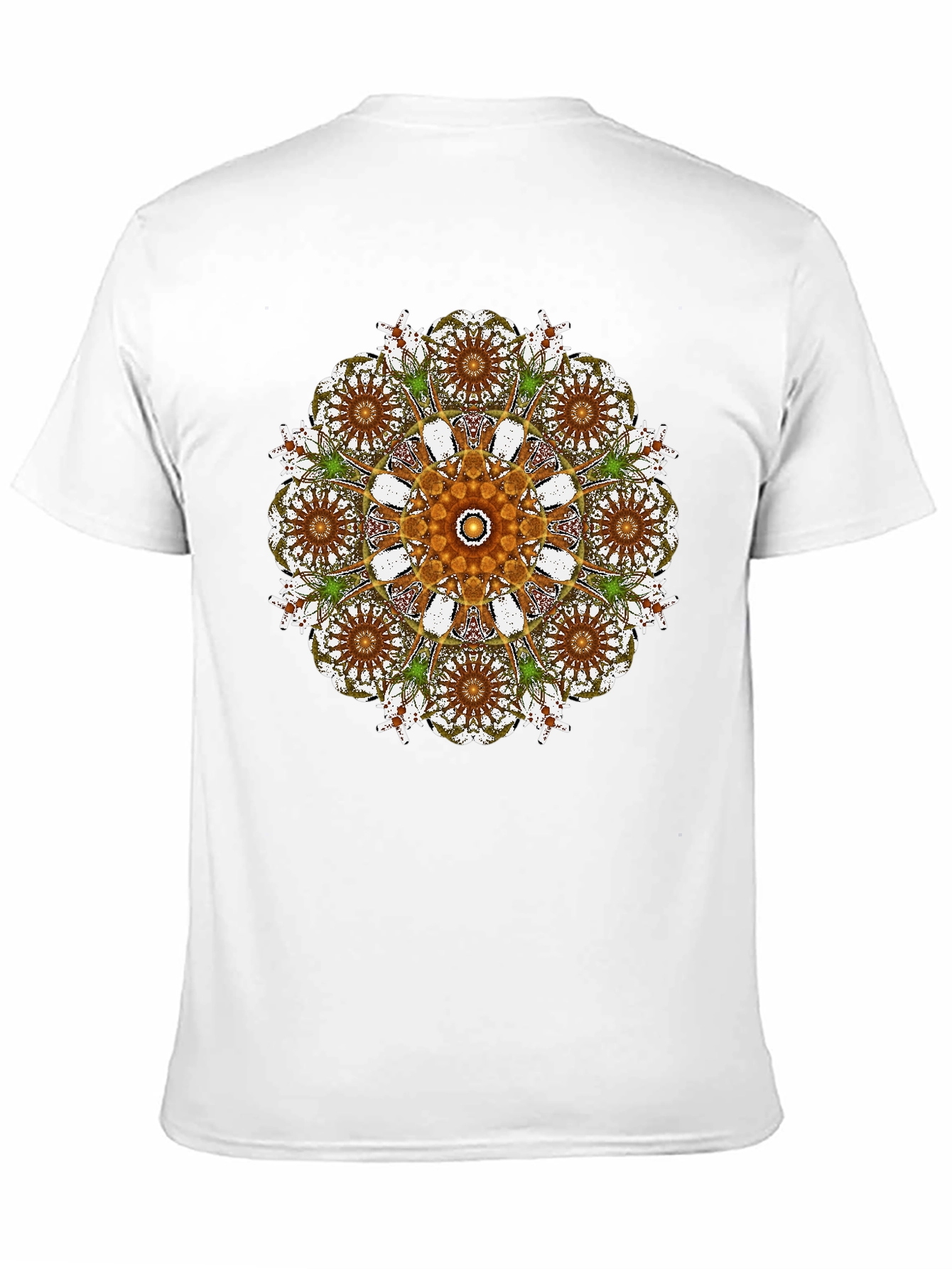 Mandala Print Black Crew Neck T-Shirt